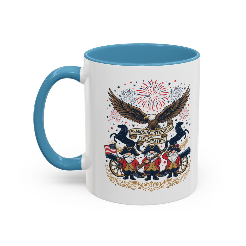 Patriotic Eagle & Revolutionary Soldiers Coffee Mug — Bicentennial Celebration Accent Mug