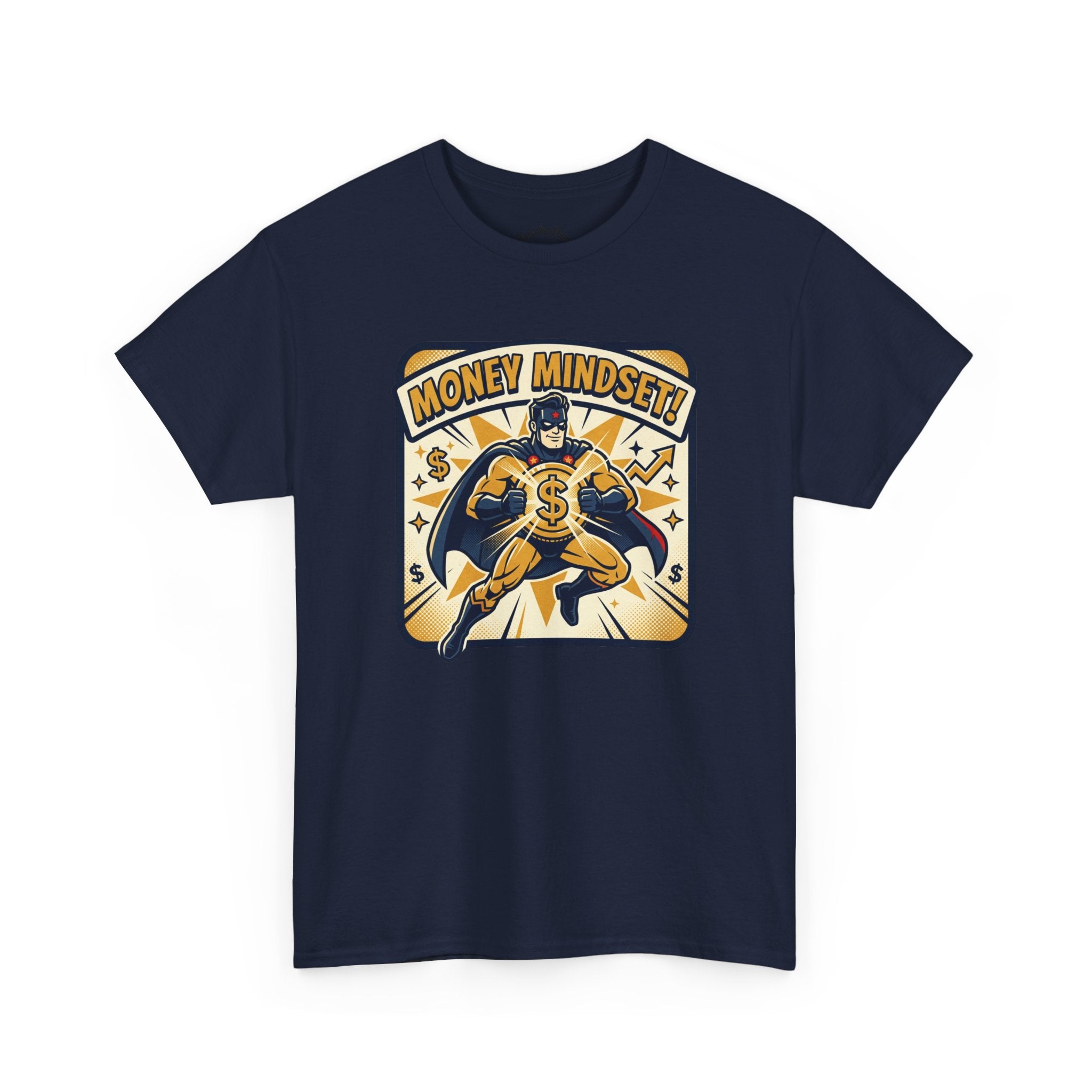 Money Mindset Tee — Retro Superhero Cash Graphic T-Shirt