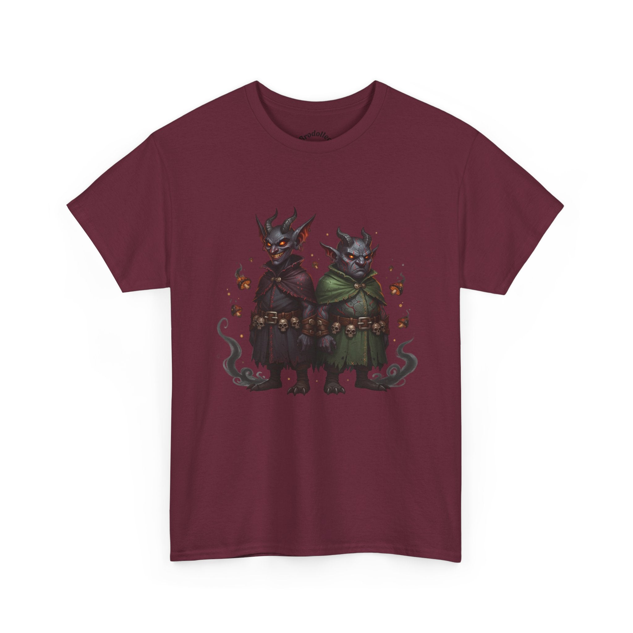 Demonic Twins Graphic Tee — Gothic Fantasy Demon Couple T-Shirt