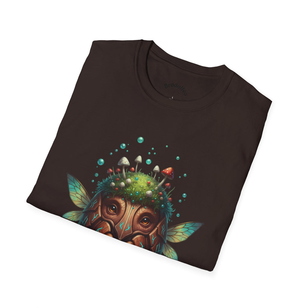 Fantasy Forest Mask T-Shirt — Woodland Creature Tee with Mushroom Crown