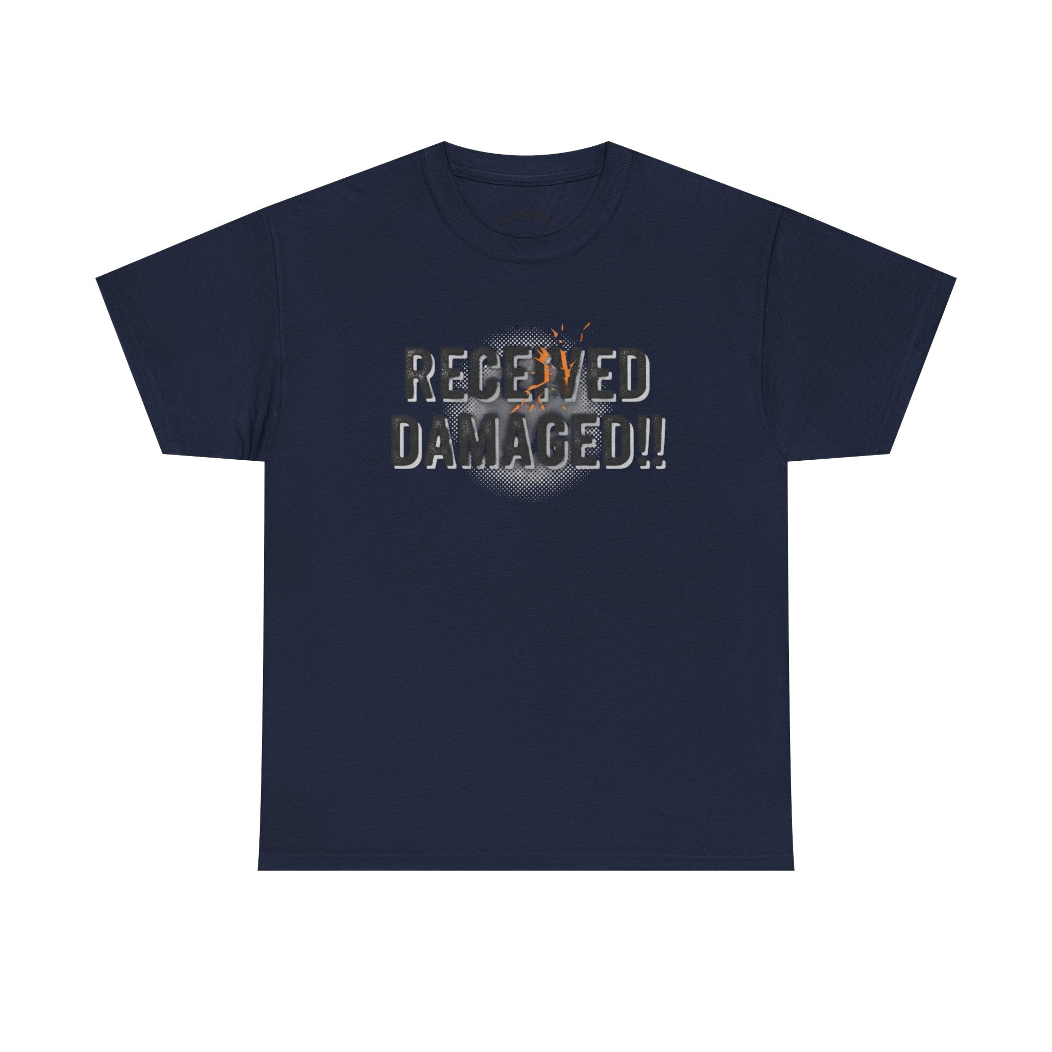 Received Damaged!! T‑Shirt — Funny Shipping Label Tee