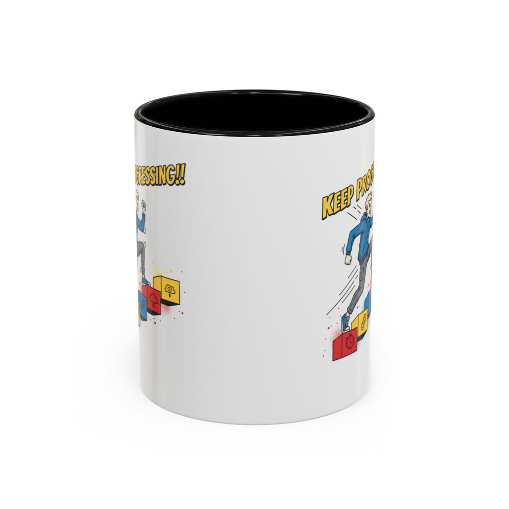 Keep Progressing Coffee Mug — Motivational Accent Mug (11/15oz)
