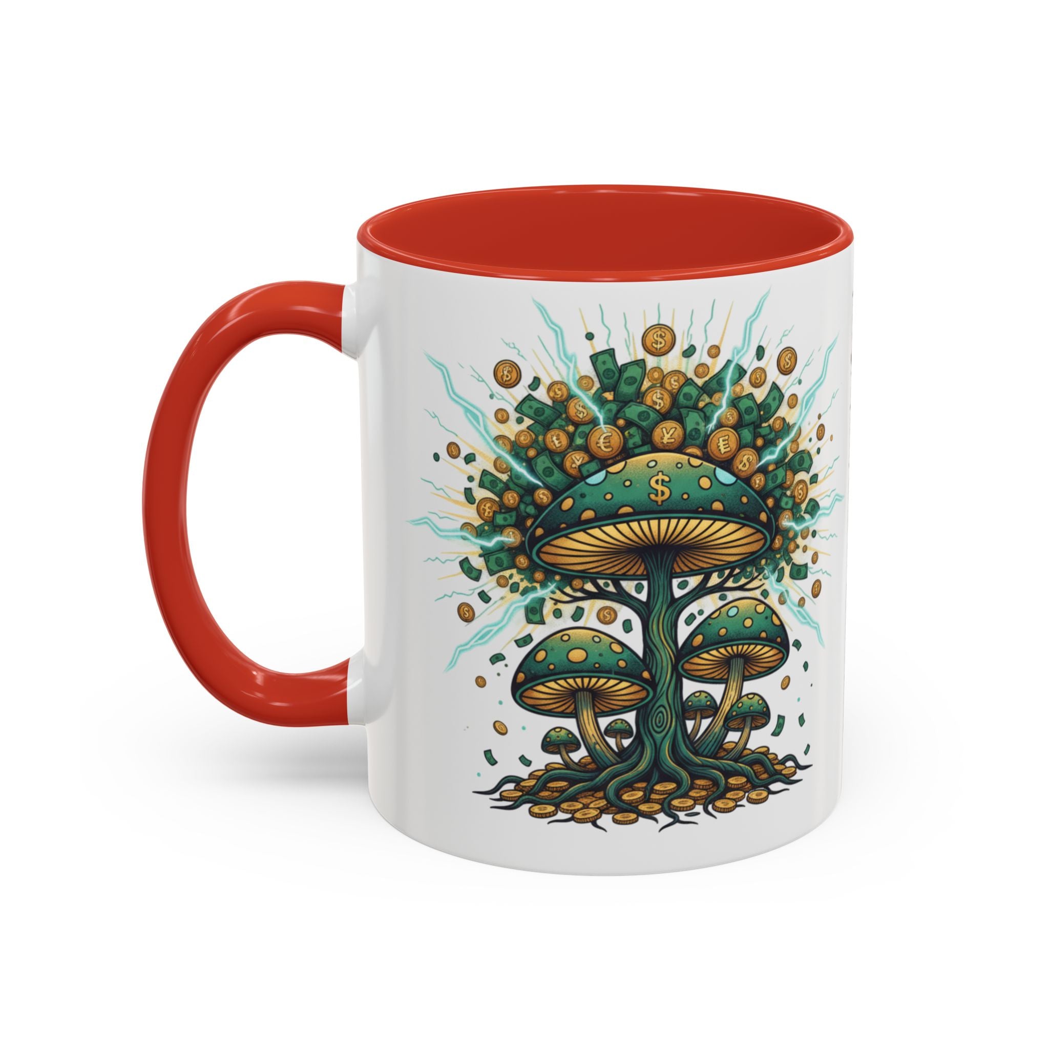 Accent Coffee Mug — 'Money Flows to Me Freely' Mushroom Abundance Design (11/15oz)