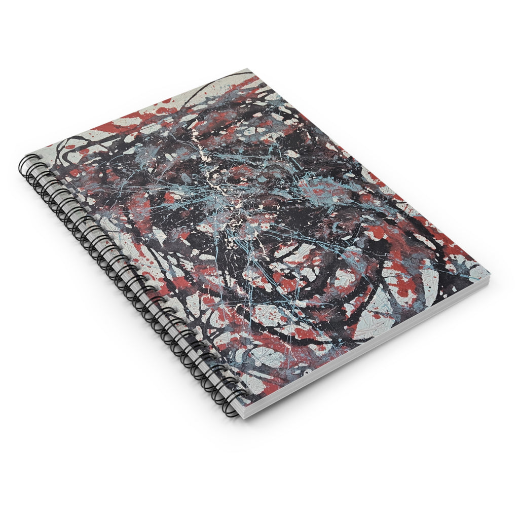 Abstract Splatter Spiral Notebook — Artistic Ruled Journal