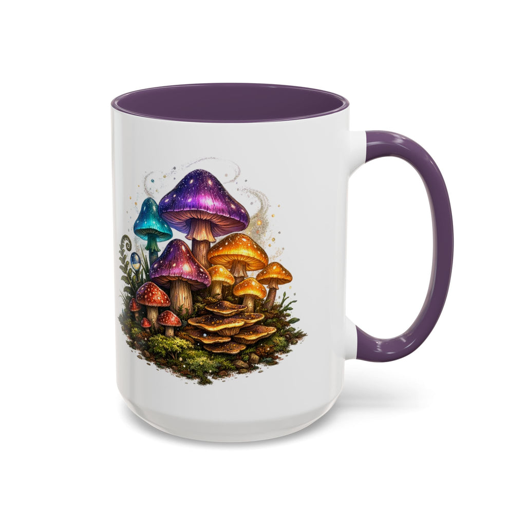 Colorful Fantasy Mushroom Coffee Mug — Accent Ceramic 11/15oz