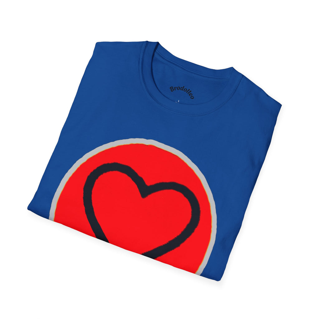 Heart Badge T-Shirt — Red Circle Love Graphic Tee