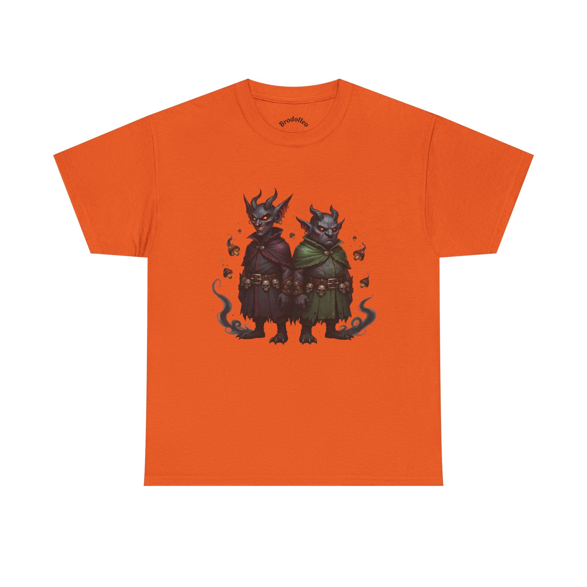Demonic Twins Graphic Tee — Gothic Fantasy Demon Couple T-Shirt