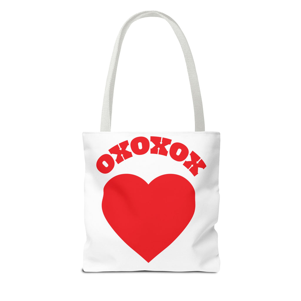 Valentine Heart 'XOXOXO' Tote Bag — Romantic Red Heart Canvas Tote for Valentine's Day