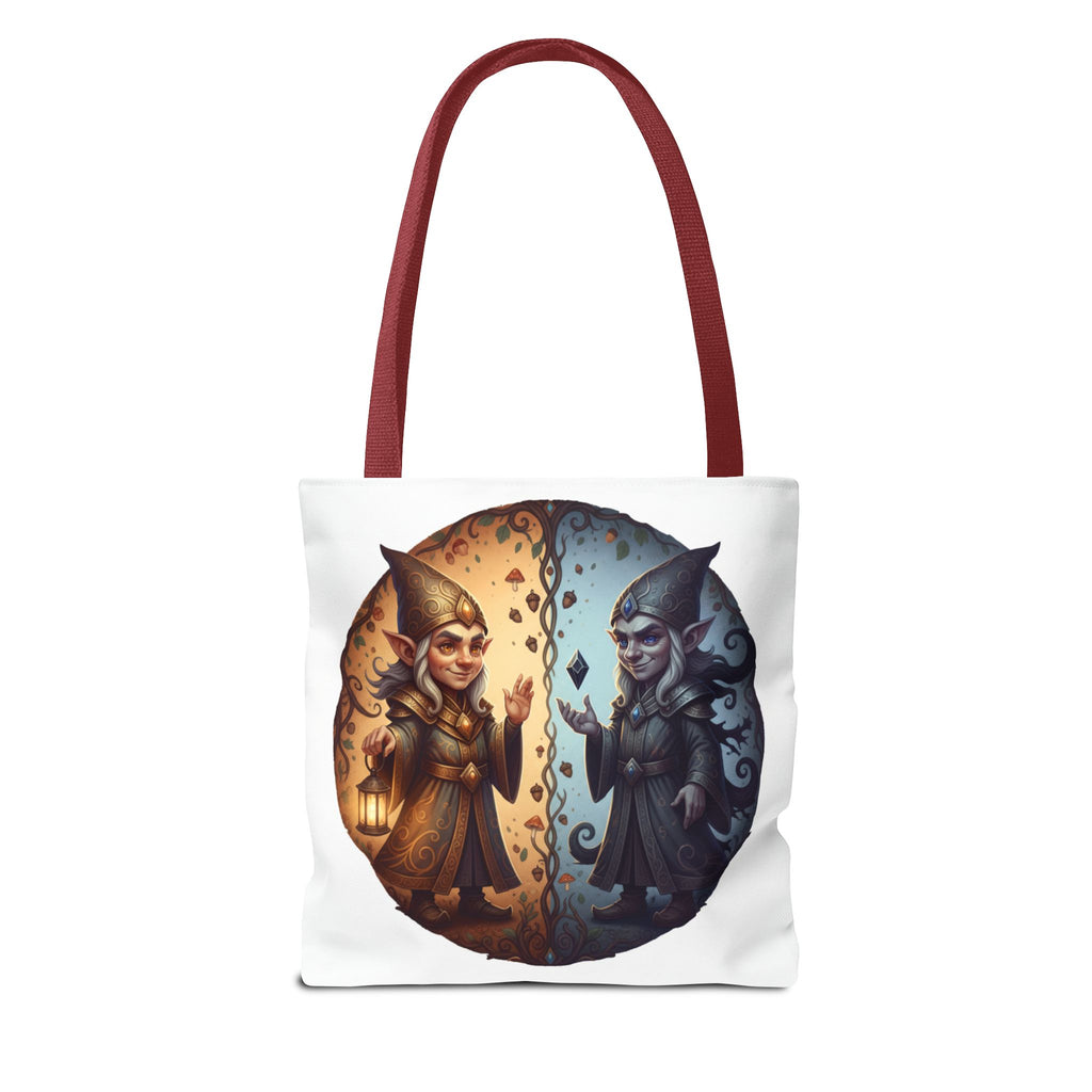 Gnome Duality Tote Bag — Day & Night Fantasy Illustration