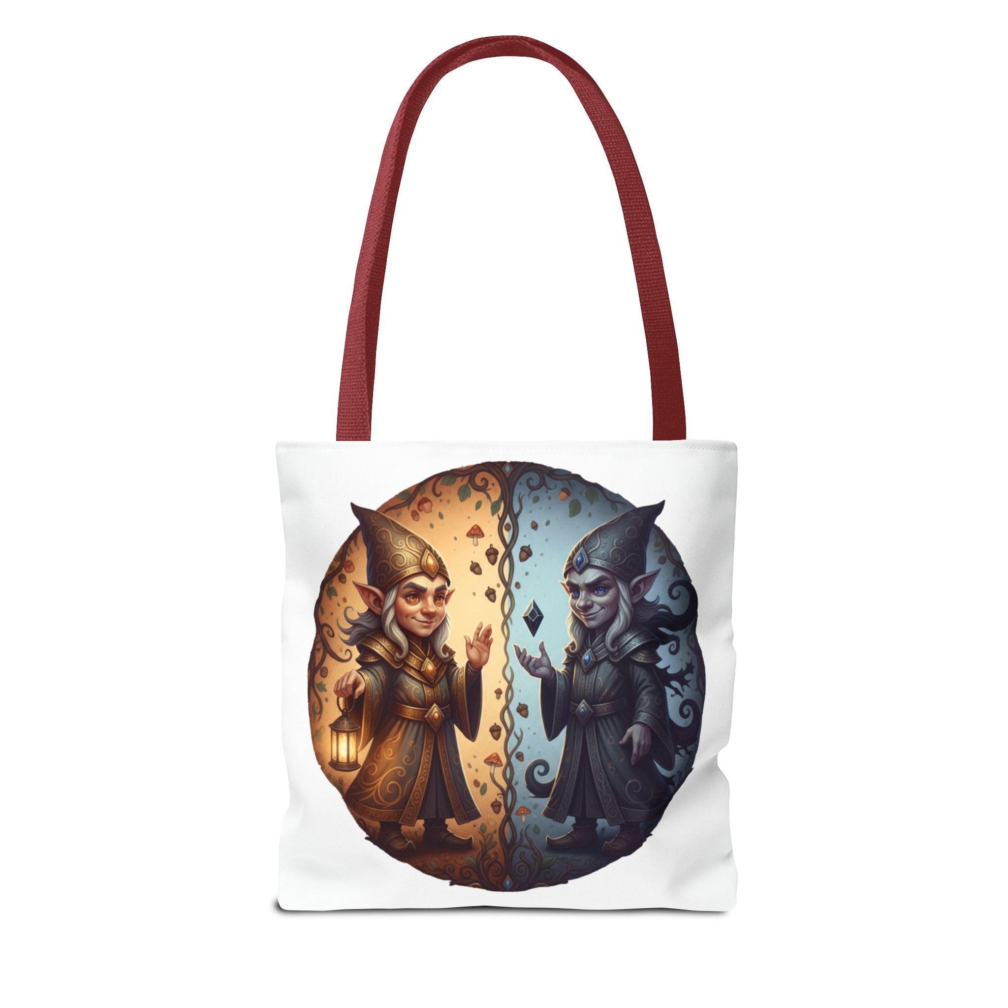Gnome Duality Tote Bag — Day & Night Fantasy Illustration