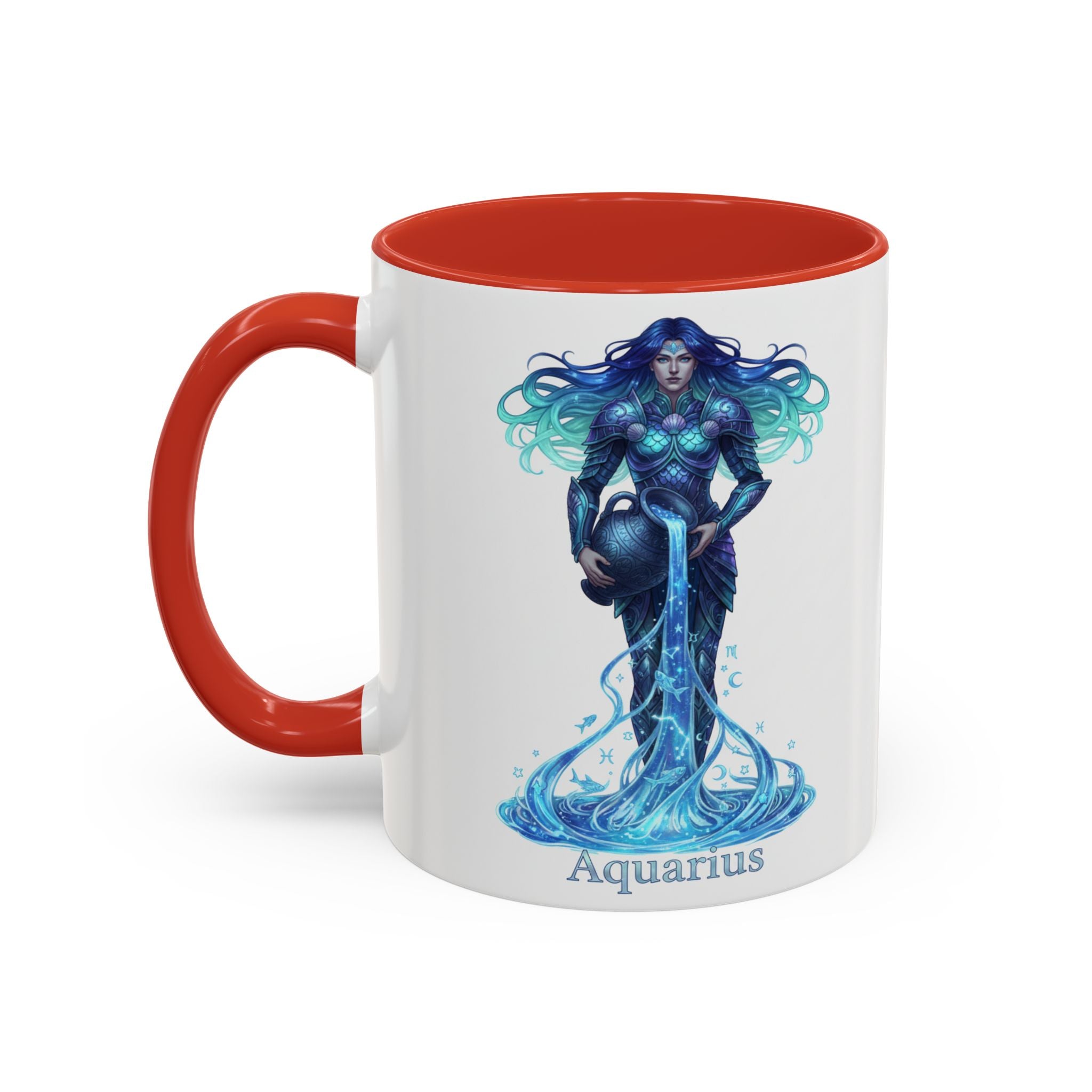 Aquarius Zodiac Coffee Mug — Water Bearer Astrology Accent Mug