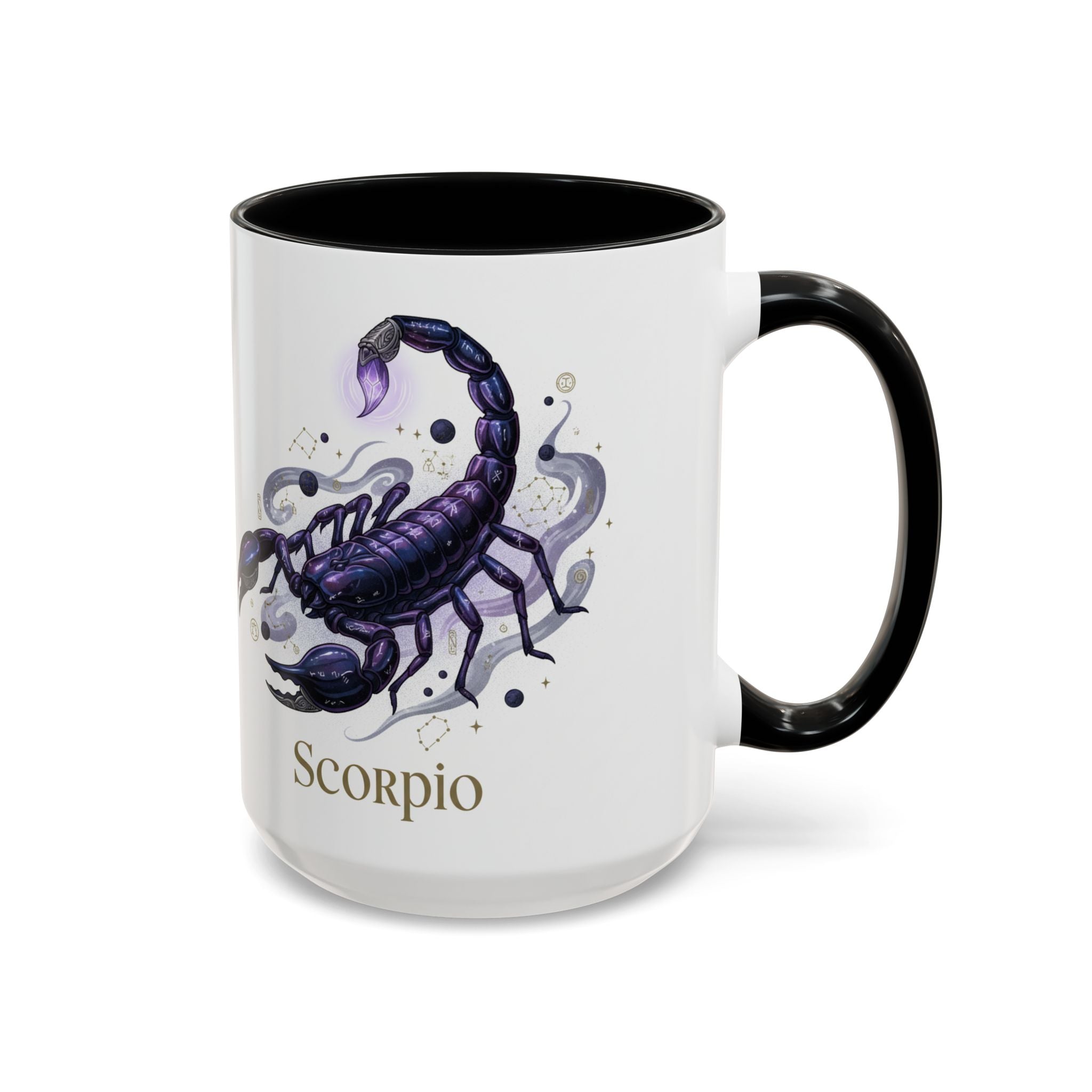 Scorpio Zodiac Coffee Mug — Purple Scorpion Accent Mug (11/15oz)