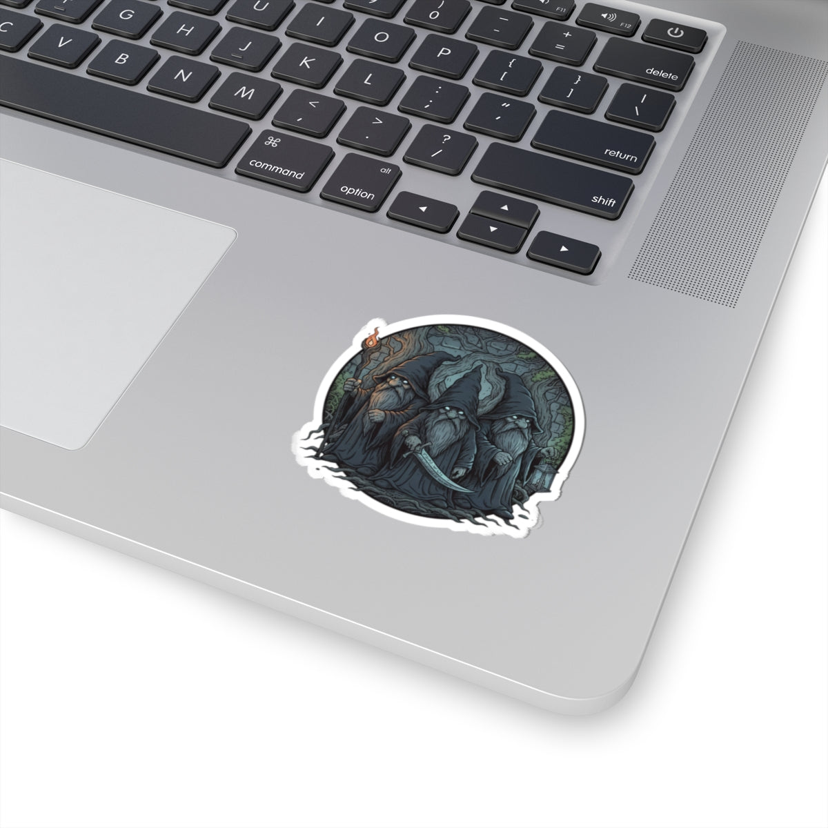 Dark Forest Wizards Sticker — Gothic Fantasy Kiss-Cut Laptop Decal