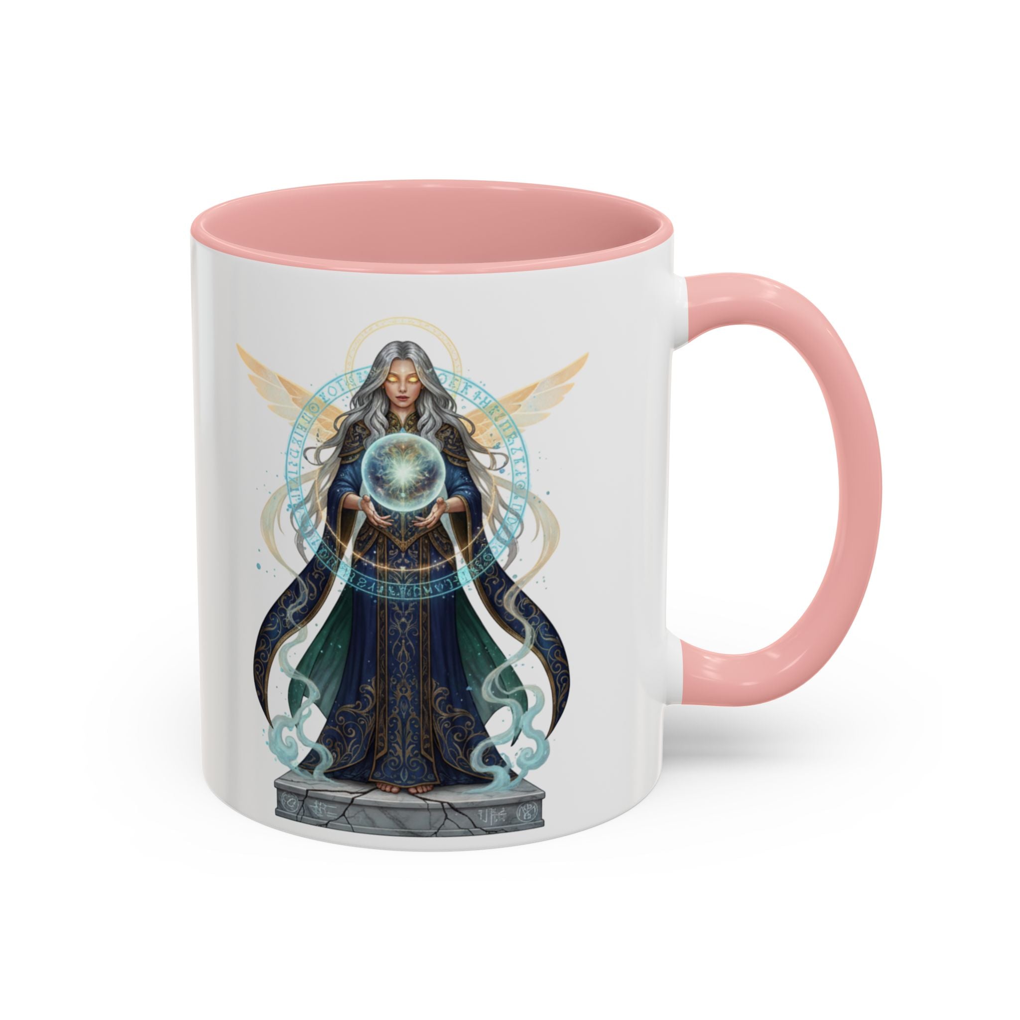 Mystic Oracle Coffee Mug — Woman with Crystal Ball Accent Mug