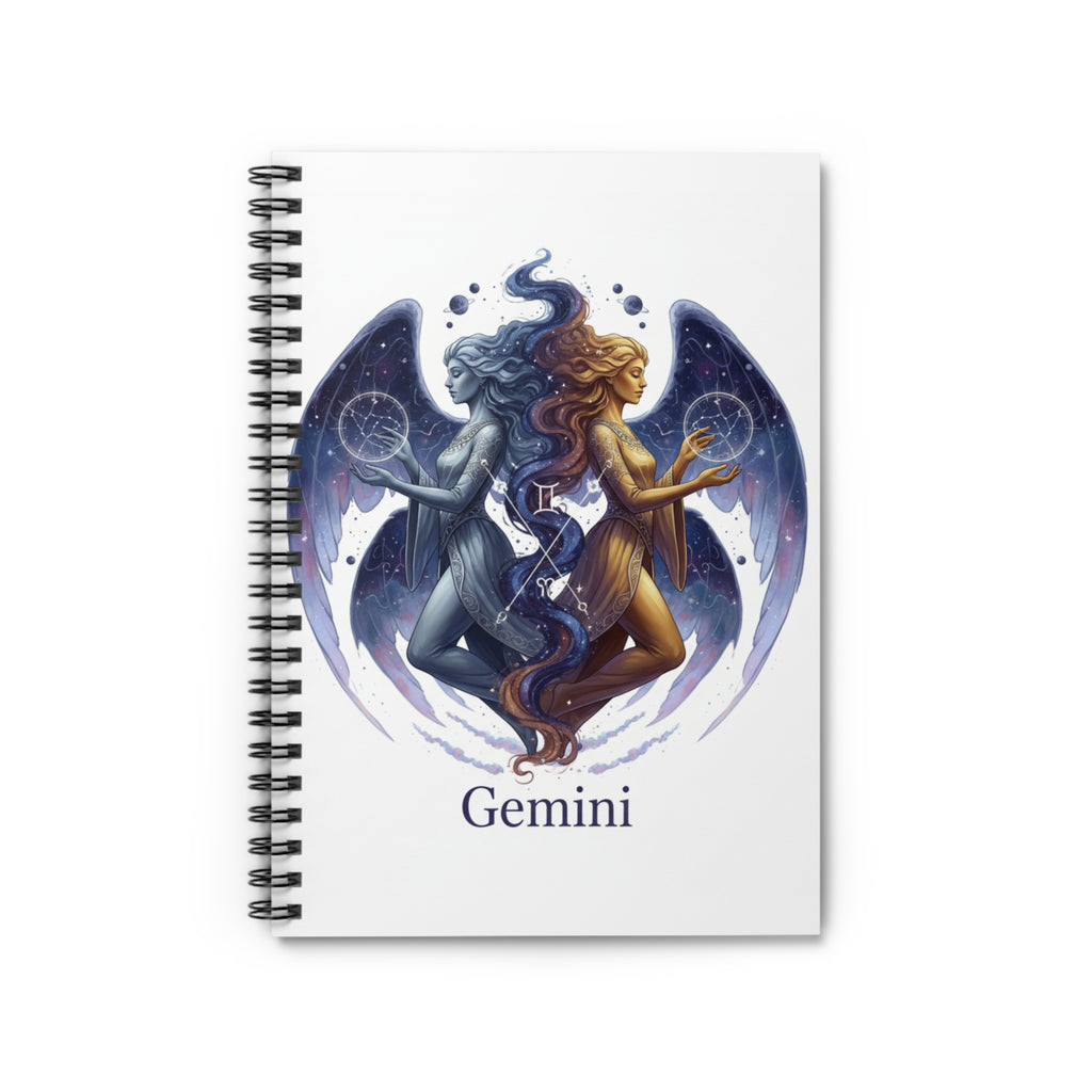 Gemini Zodiac Spiral Notebook — Astrological Twin Stars Ruled Journal