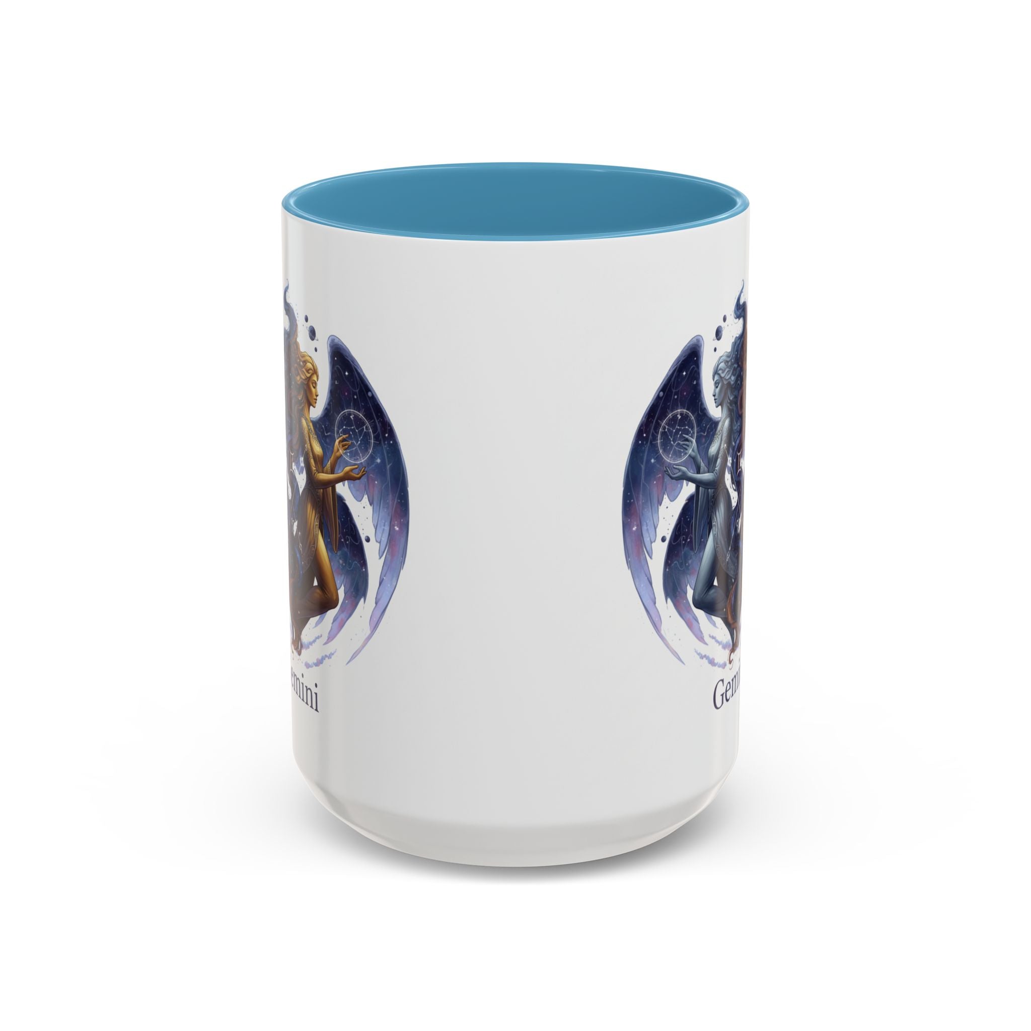 Gemini Zodiac Coffee Mug — Twin Stars Astrology Accent Mug (11/15oz)