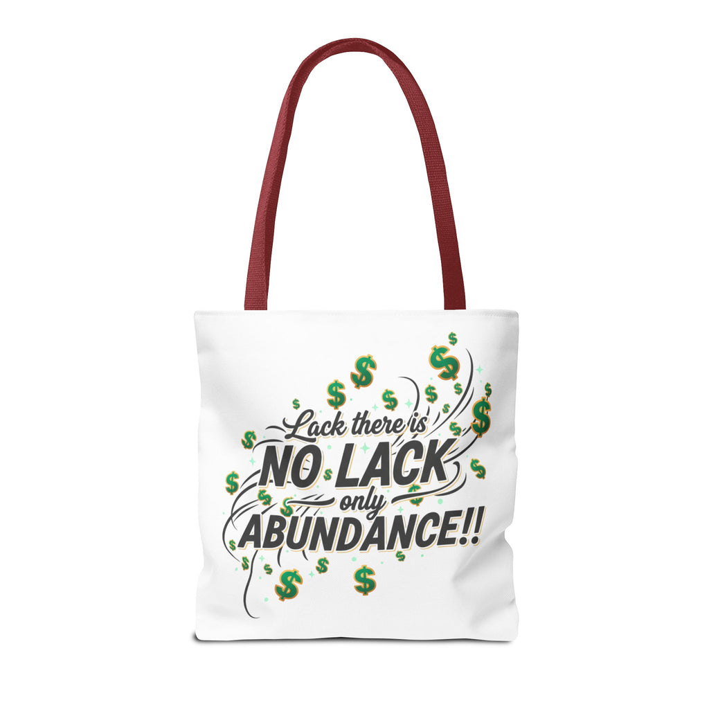 Abundance Tote Bag — "No Lack Only Abundance" Motivational Money Design