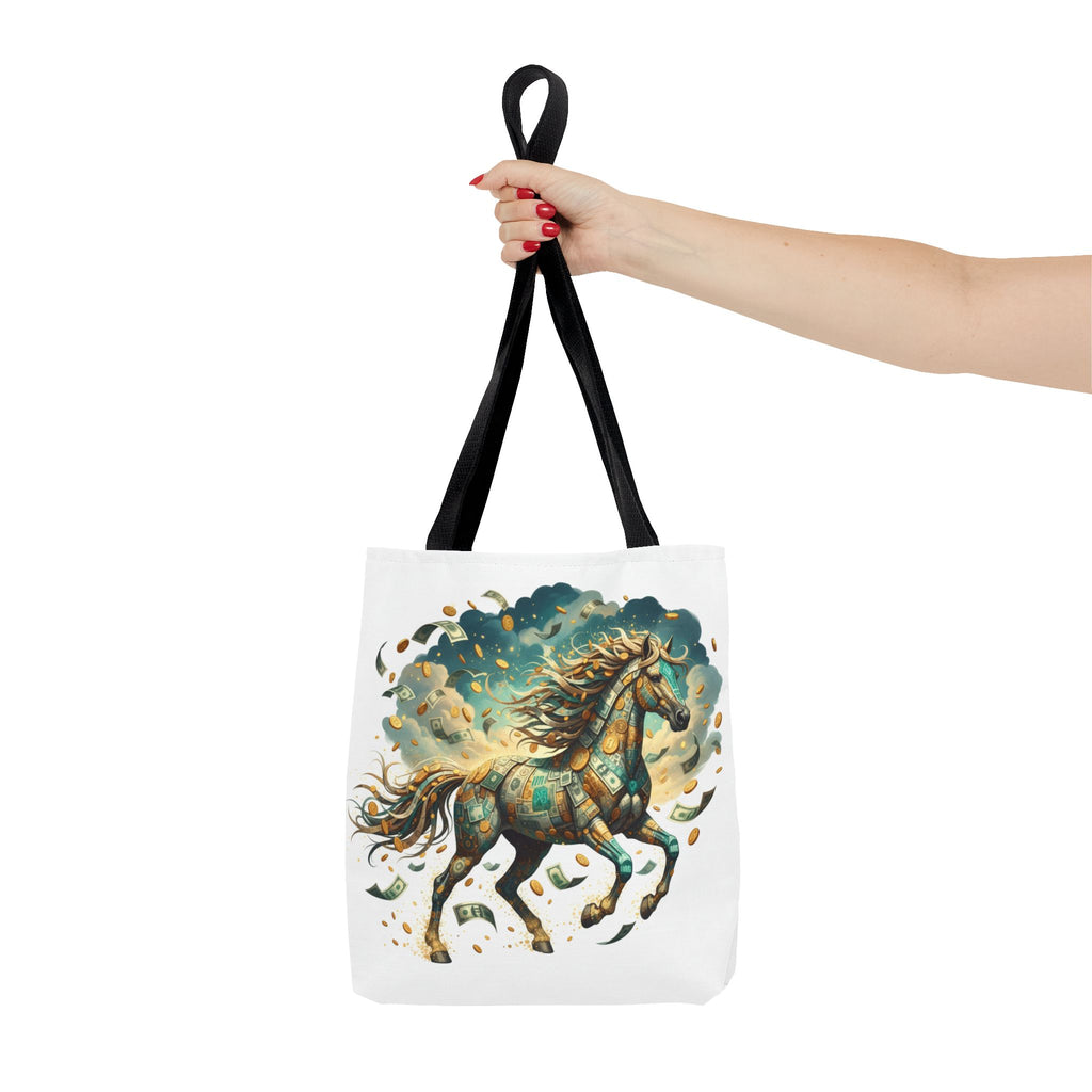 Running Horse Art Tote Bag — Boho Celestial Horse Print
