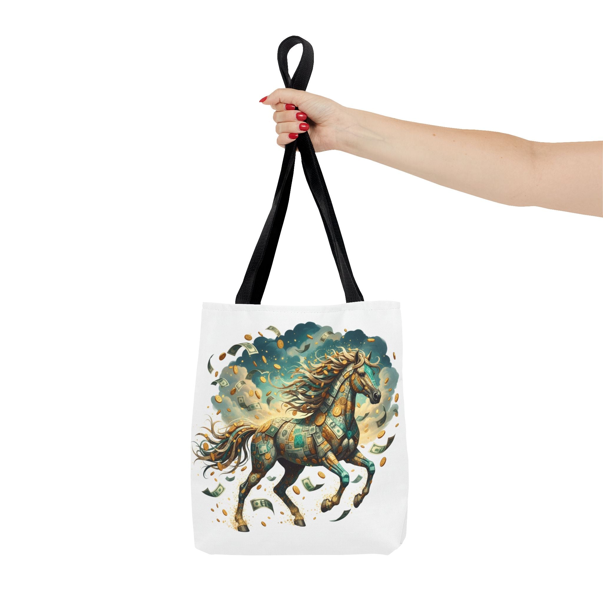 Running Horse Art Tote Bag — Boho Celestial Horse Print