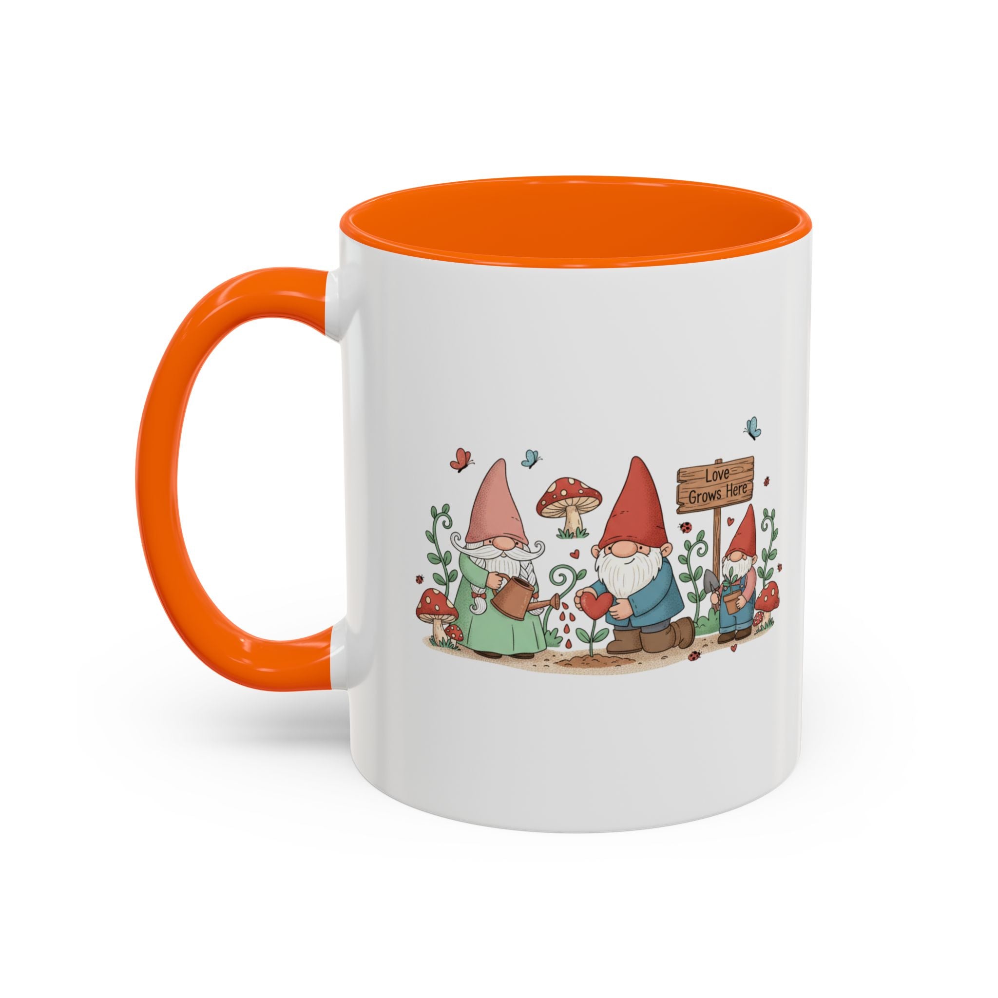 Gnome Garden Coffee Mug — Cute ‘Love Grows Here’ Accent Mug