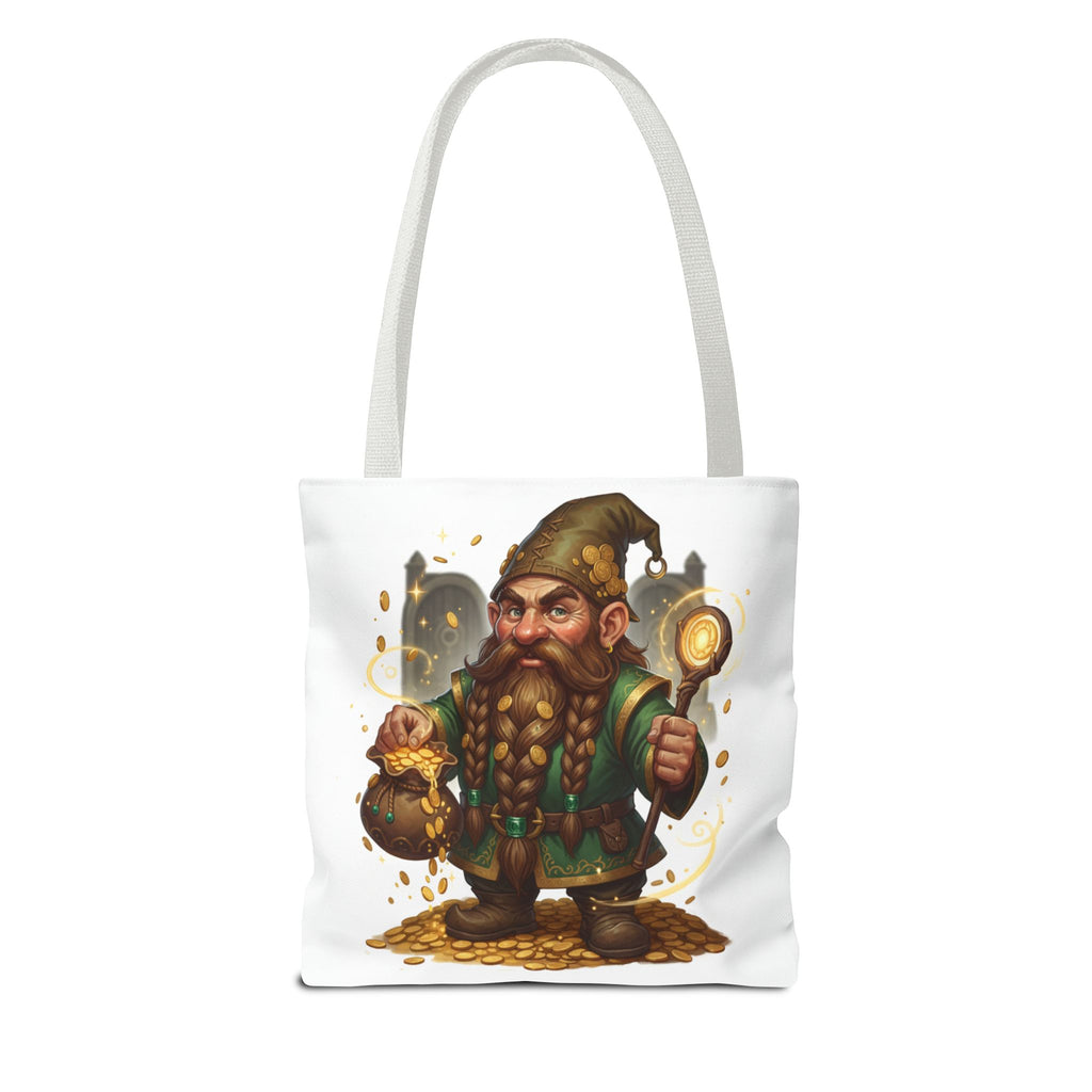 Gnome Goldkeeper Tote Bag – Fantasy Dwarf Coin Lover All-Over Print Tote