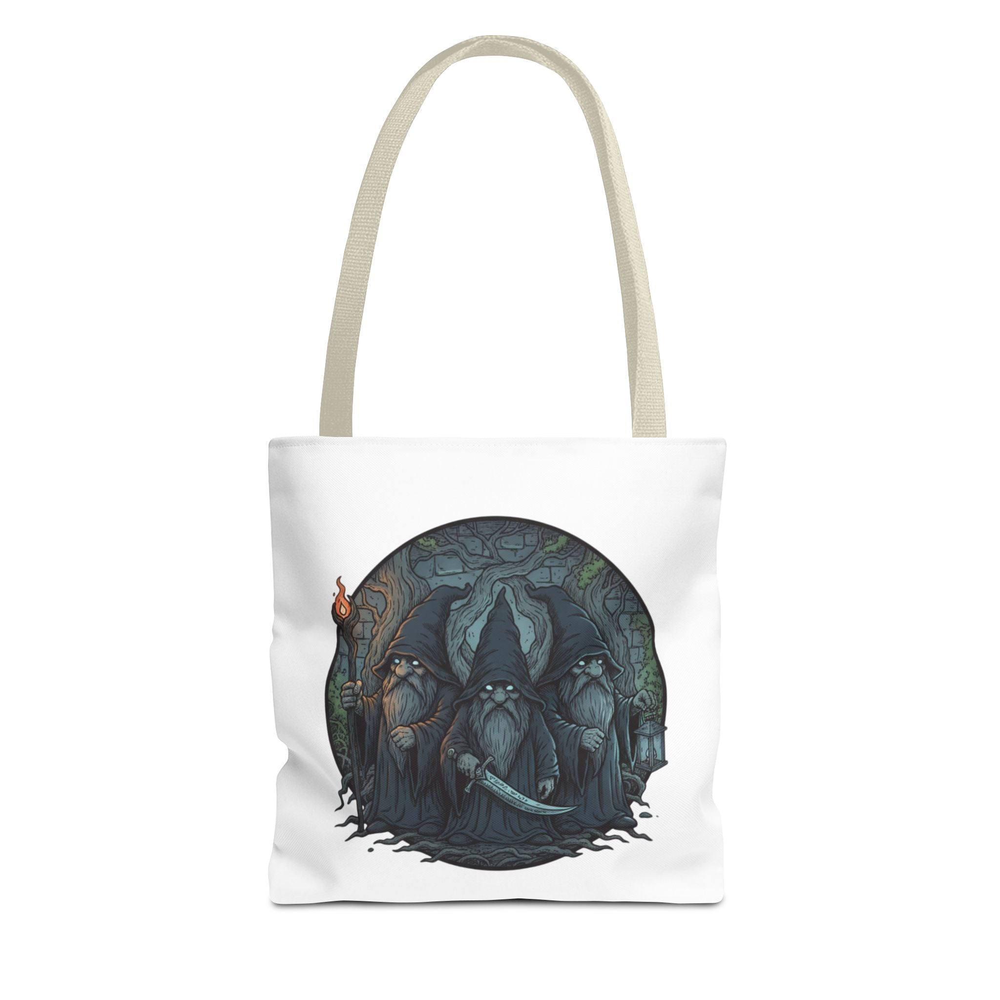 Mystic Grove Wizards Tote Bag — Fantasy Circle Art All-Over Print