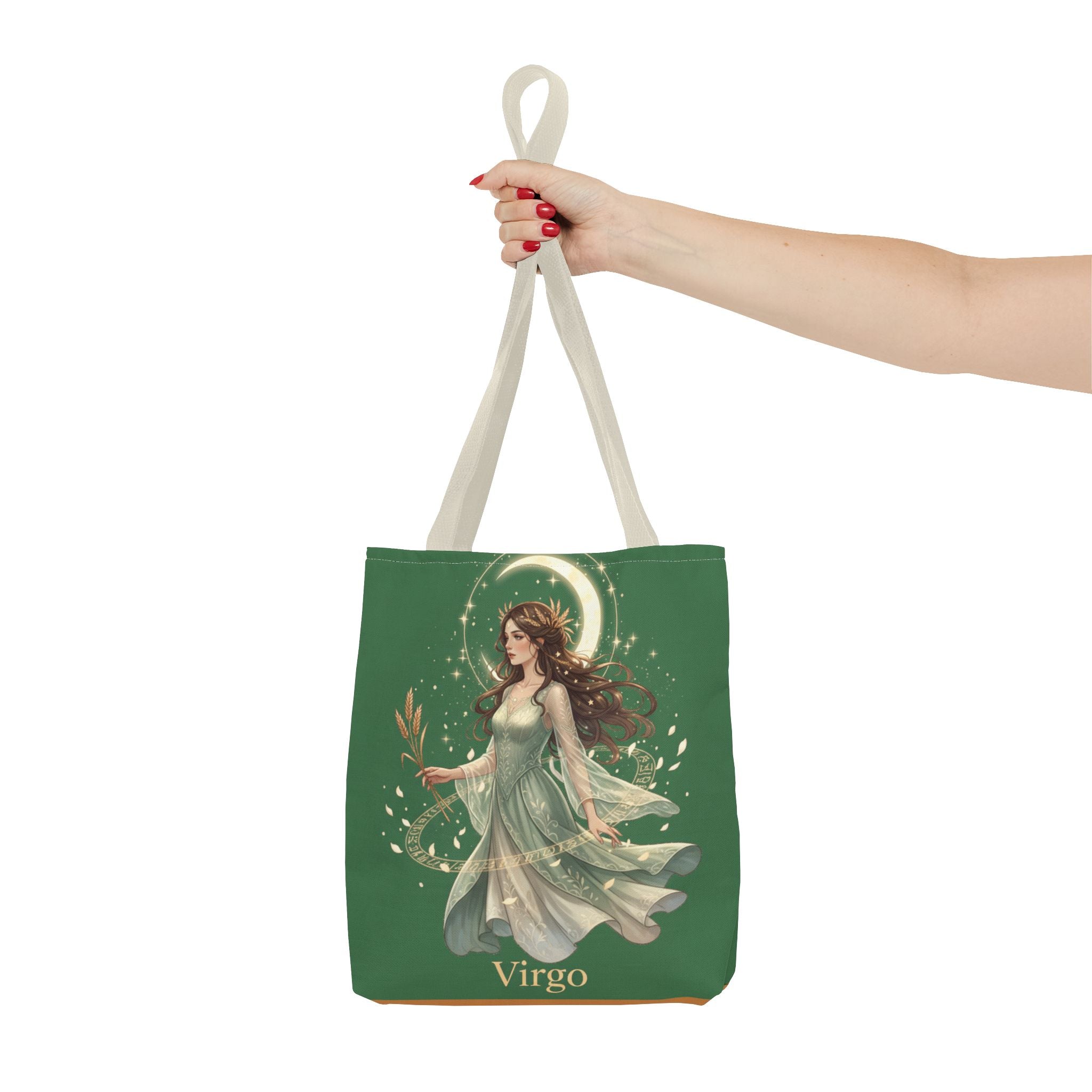 Mystic Moon Goddess Tote Bag — Ethereal Green All-Over Print Tote