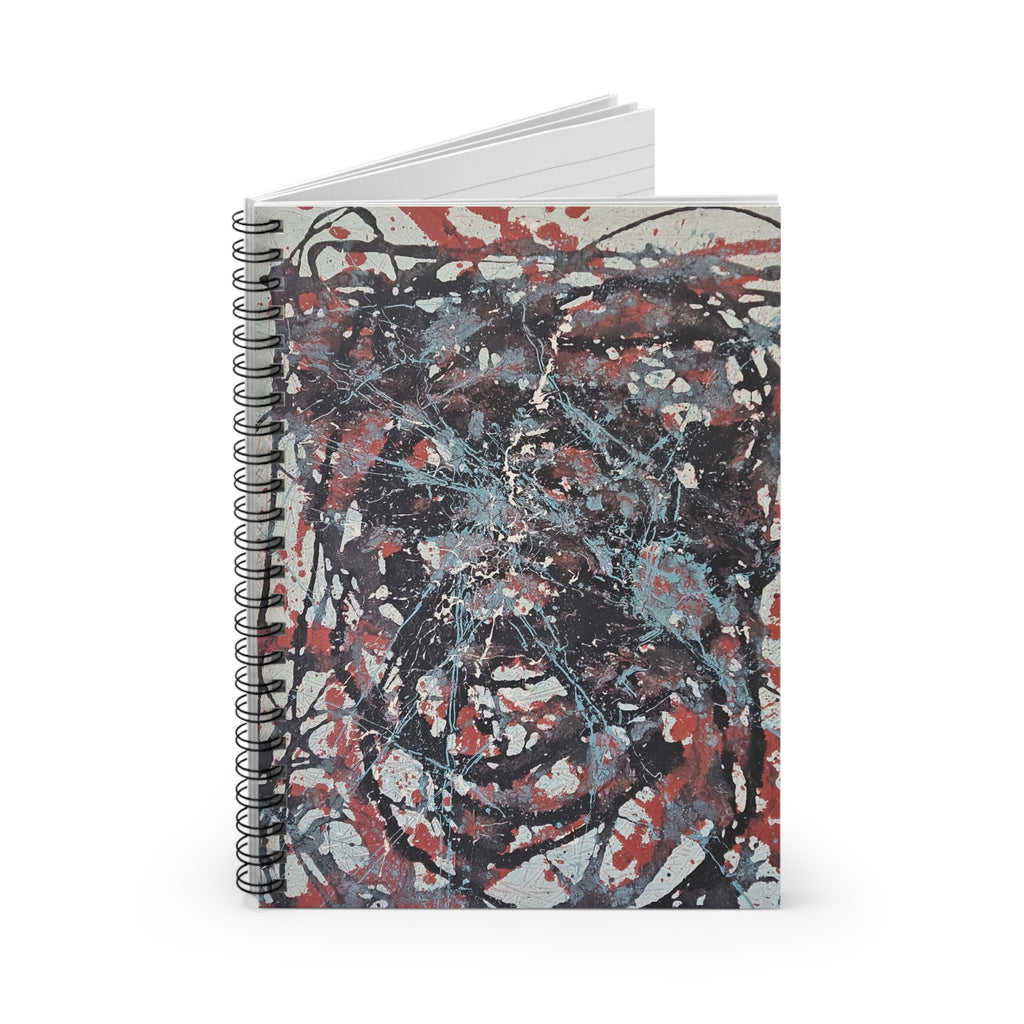 Abstract Splatter Spiral Notebook — Artistic Ruled Journal