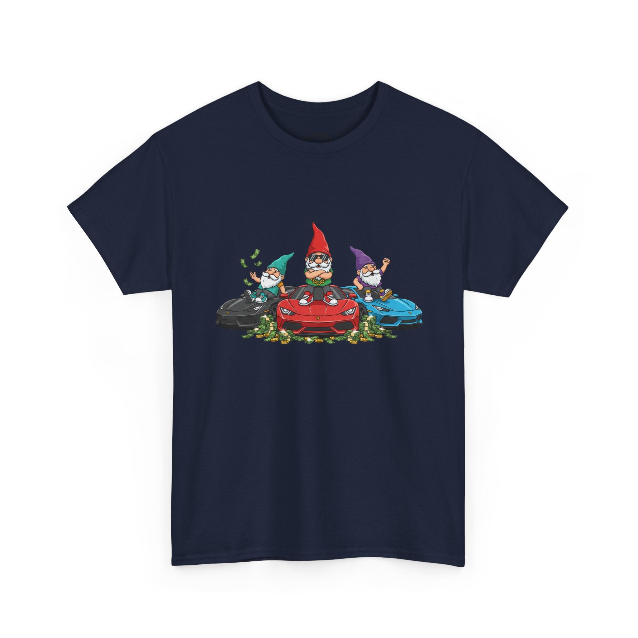 Gnome Race Car Tee — Cute Gnome Driving Cars Graphic T-Shirt
