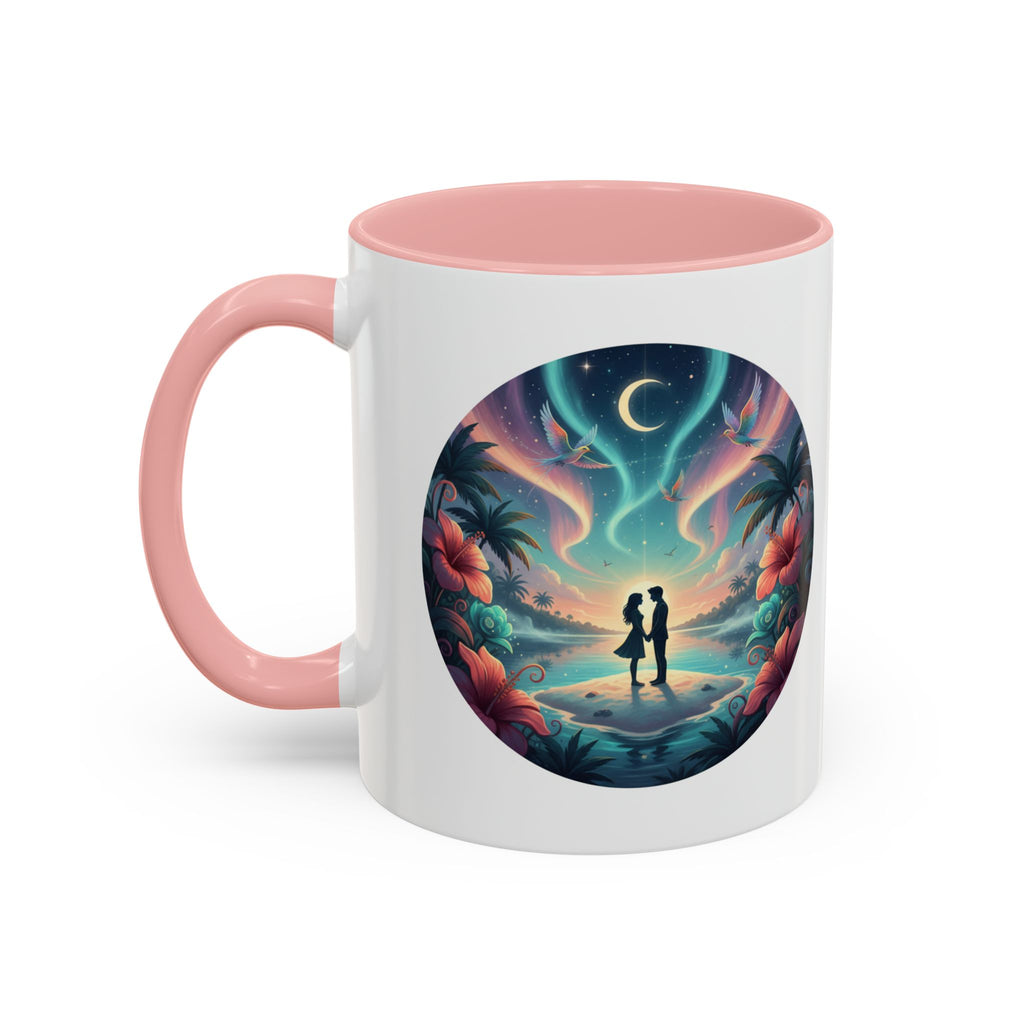 Tropical Sunset Coffee Mug — Romantic Beach Couple Accent Mug (11/15 oz)