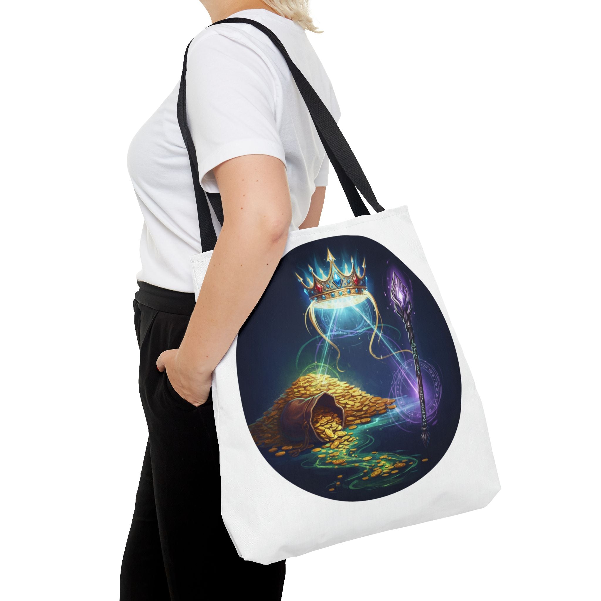 Mystic Crown & Treasure Tote Bag — Fantasy Magic Art Tote