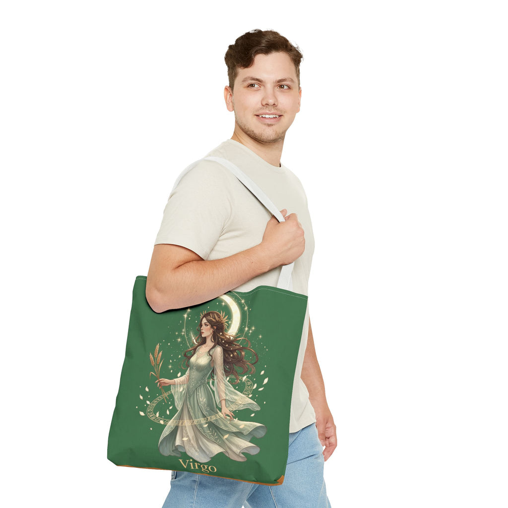 Mystic Moon Goddess Tote Bag — Ethereal Green All-Over Print Tote