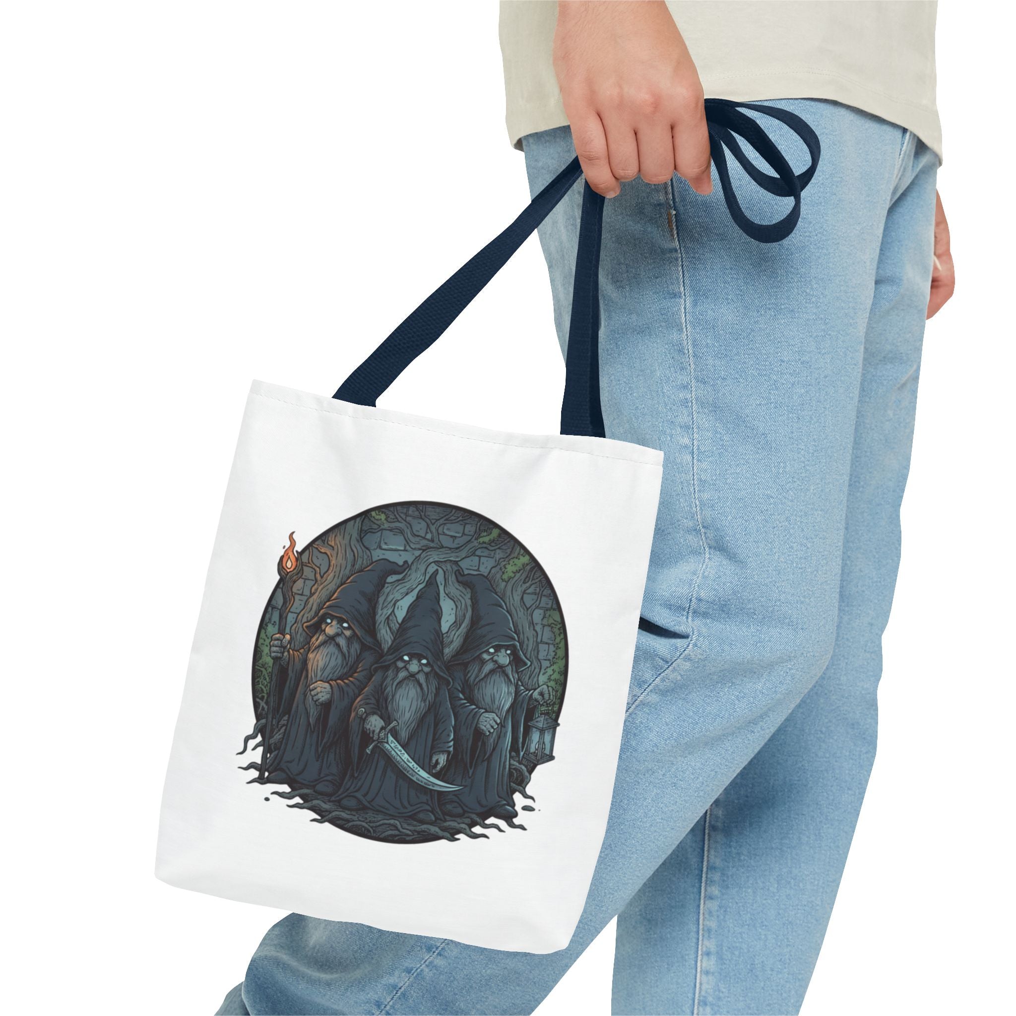 Mystic Grove Wizards Tote Bag — Fantasy Circle Art All-Over Print