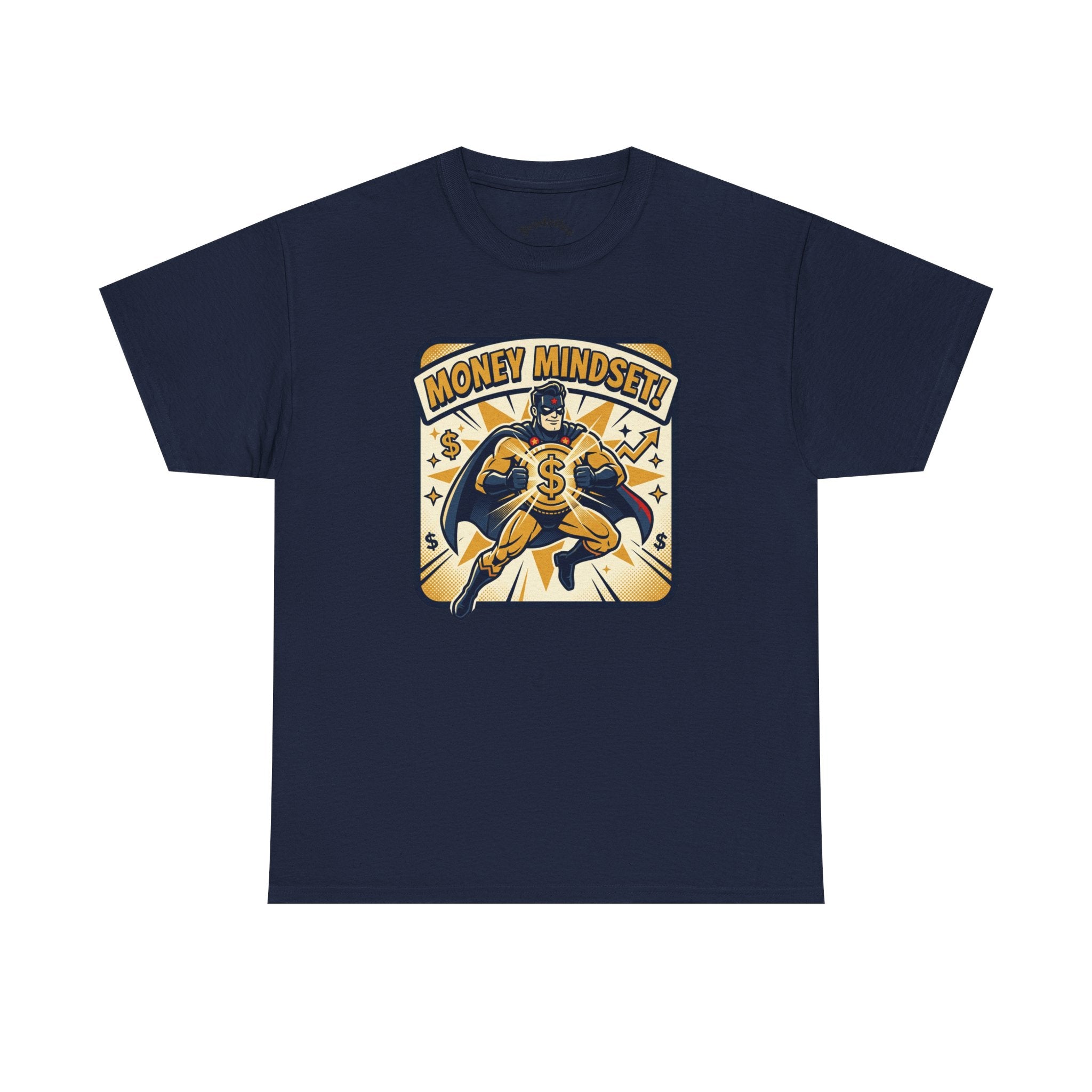 Money Mindset Tee — Retro Superhero Cash Graphic T-Shirt
