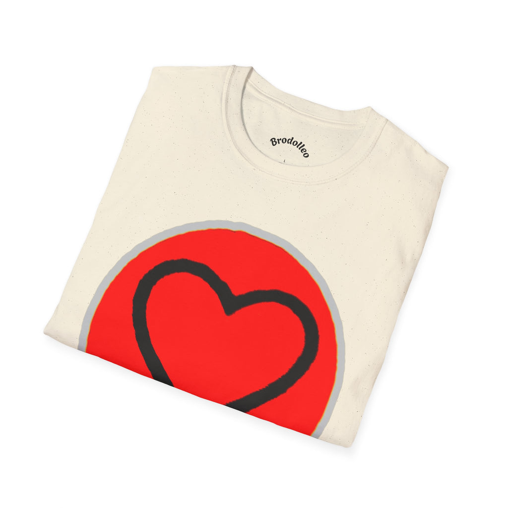 Heart Badge T-Shirt — Red Circle Love Graphic Tee