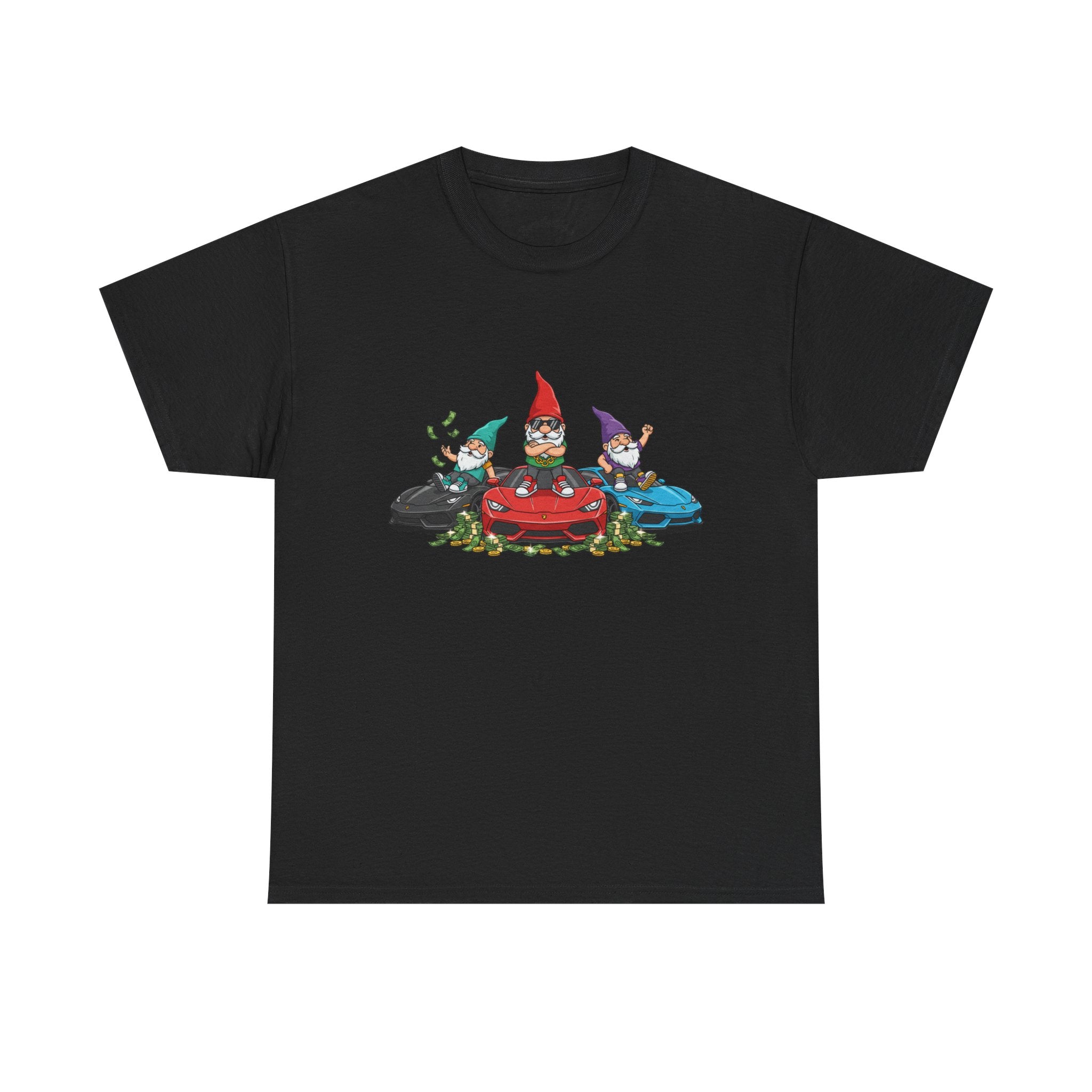 Gnome Race Car Tee — Cute Gnome Driving Cars Graphic T-Shirt