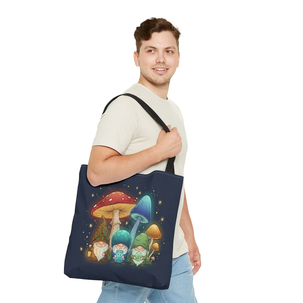 Mushroom Gnome Tote Bag — Whimsical Forest Fairycore AOP Tote