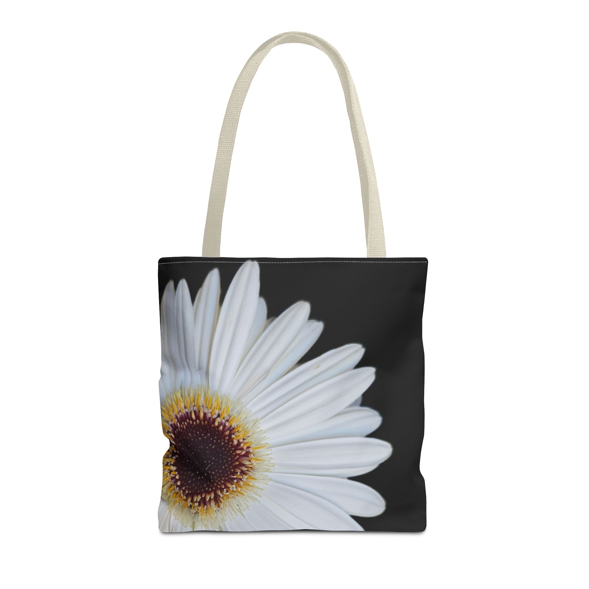 Daisy Corner Tote Bag — White Floral AOP Shopper
