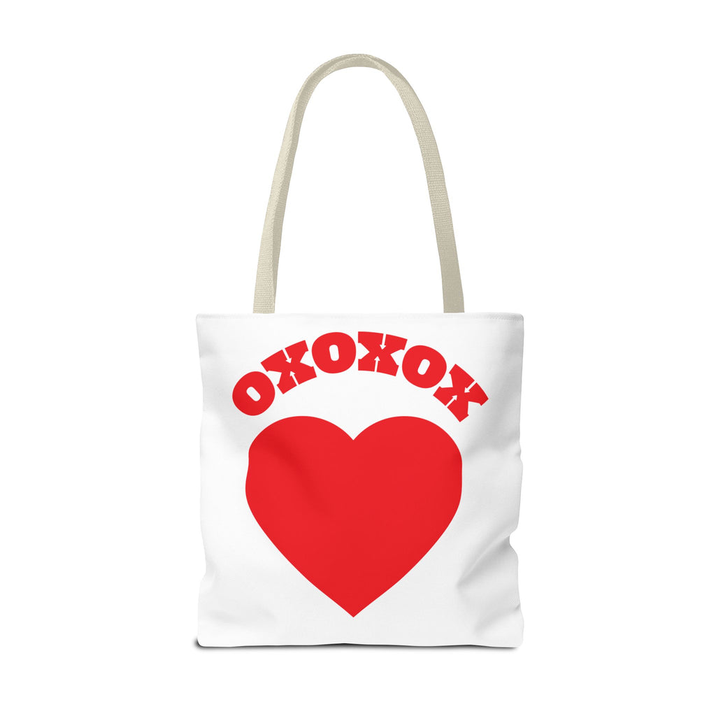 Valentine Heart 'XOXOXO' Tote Bag — Romantic Red Heart Canvas Tote for Valentine's Day