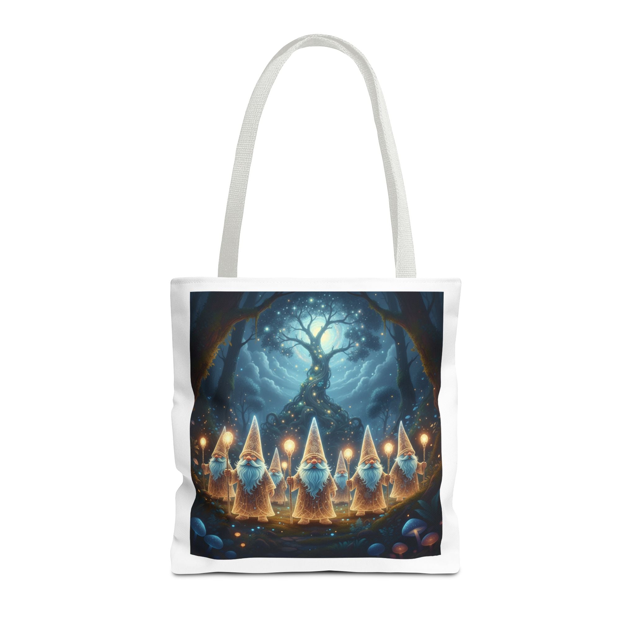 Mystical Gnome Forest Tote Bag — Candlelight Woodland Magic AOP