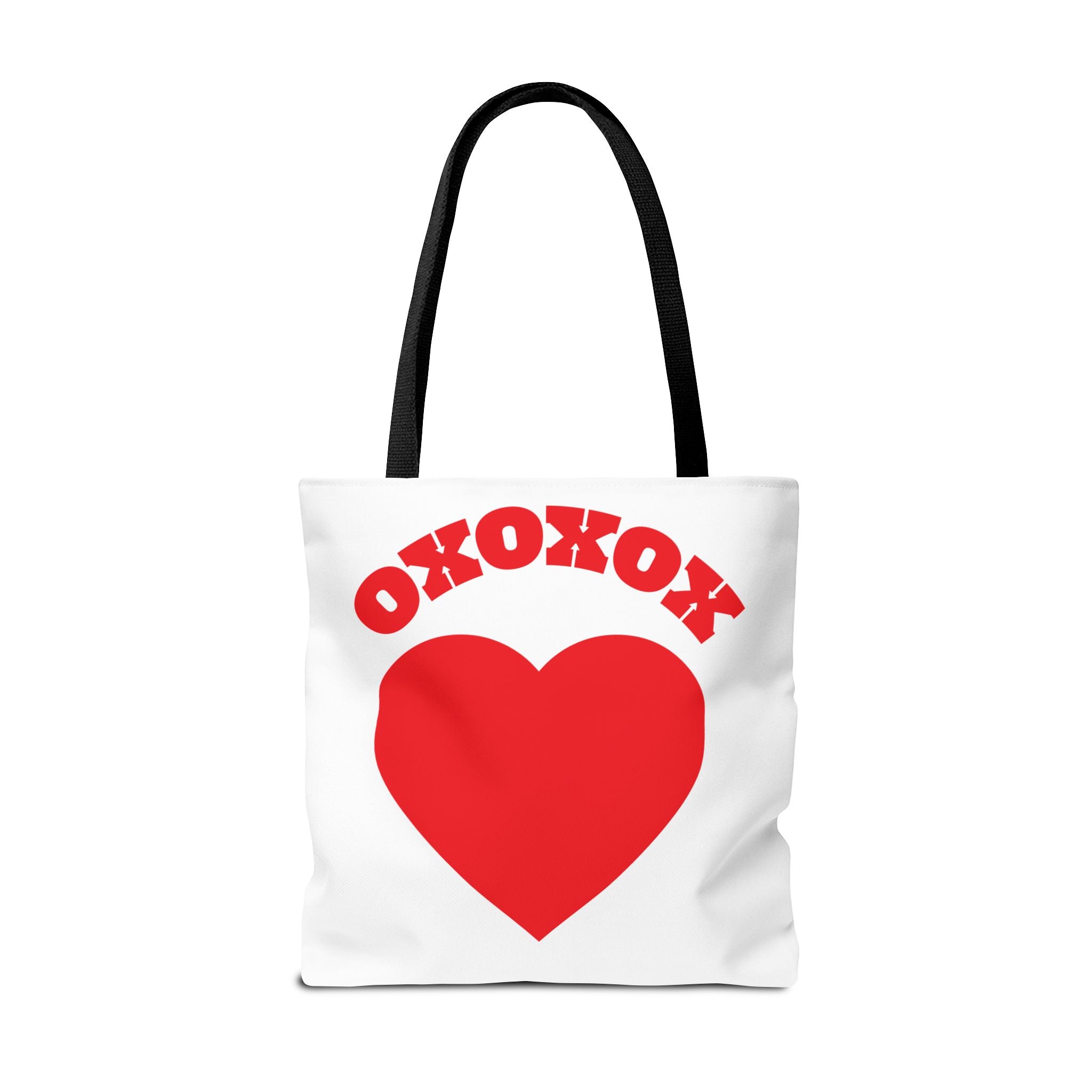 Valentine Heart 'XOXOXO' Tote Bag — Romantic Red Heart Canvas Tote for Valentine's Day