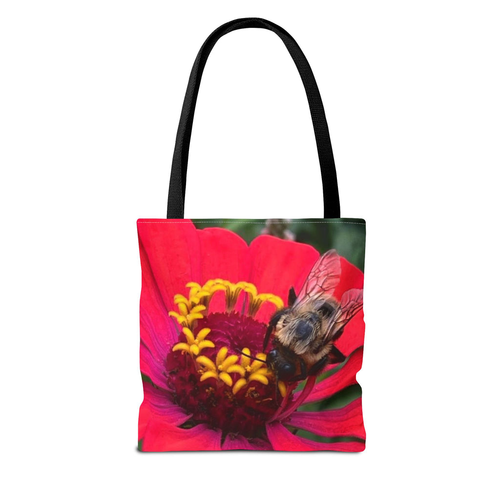 Floral Bee Tote Bag — Red Zinnia Garden Shopper