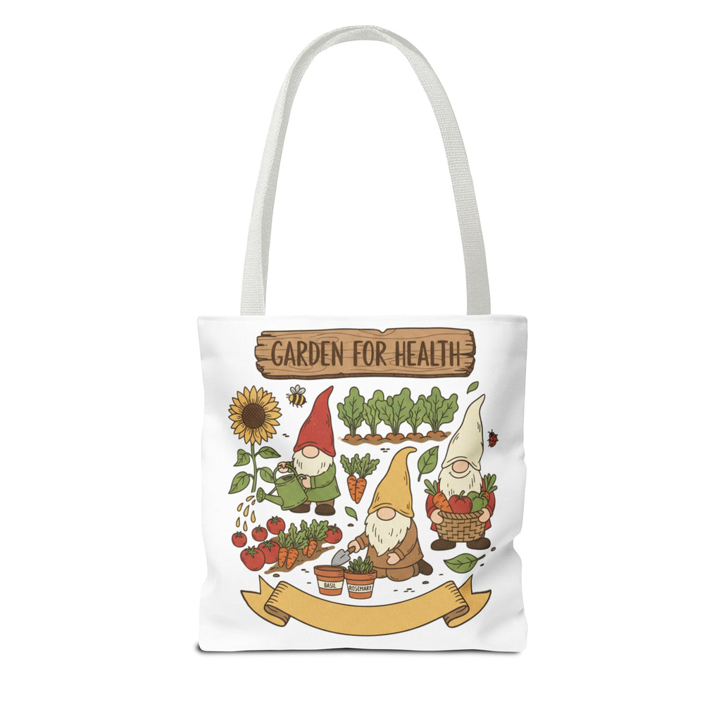 Garden Gnome Tote Bag - "Garden For Health" Cute Eco Shopper