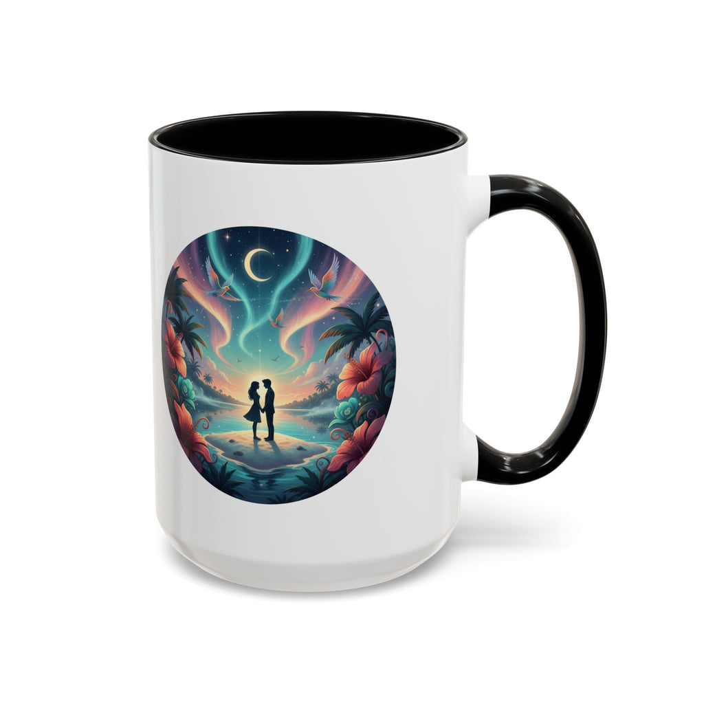 Tropical Sunset Coffee Mug — Romantic Beach Couple Accent Mug (11/15 oz)