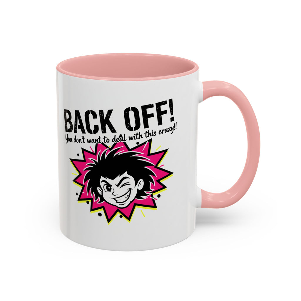 Back Off! Funny Cartoon Face Accent Coffee Mug — 11/15oz