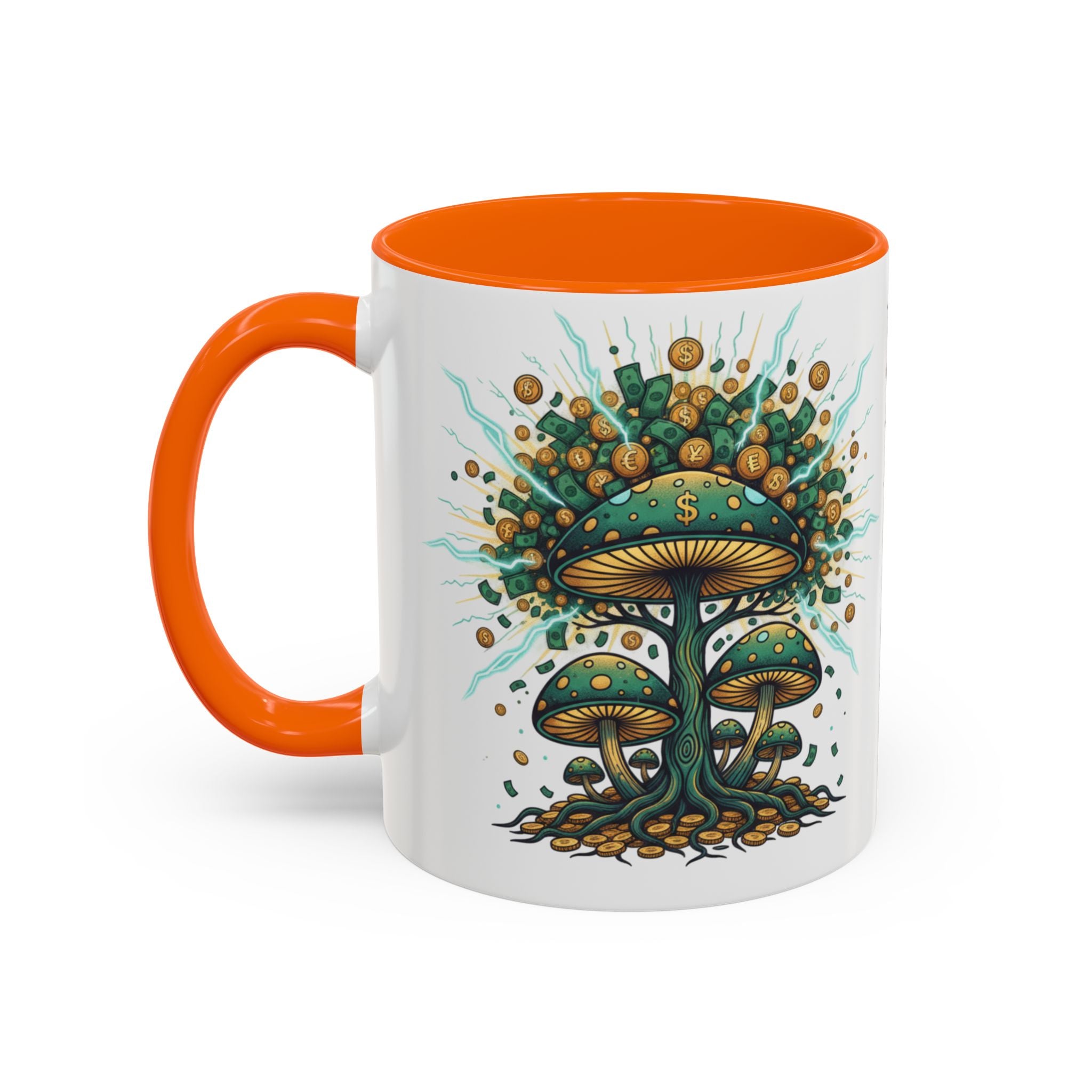 Accent Coffee Mug — 'Money Flows to Me Freely' Mushroom Abundance Design (11/15oz)