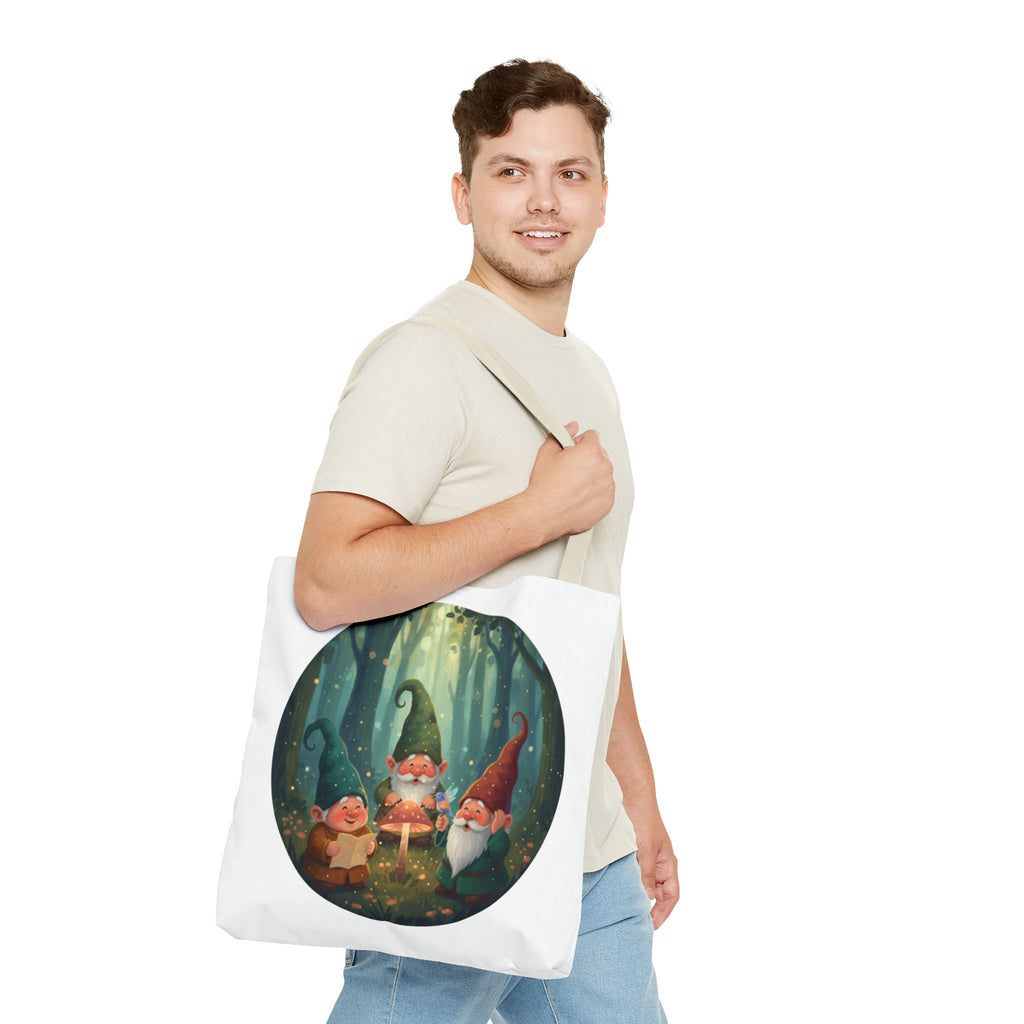 Gnome Forest Tote Bag — Magical Woodland Gnomes All-Over Print