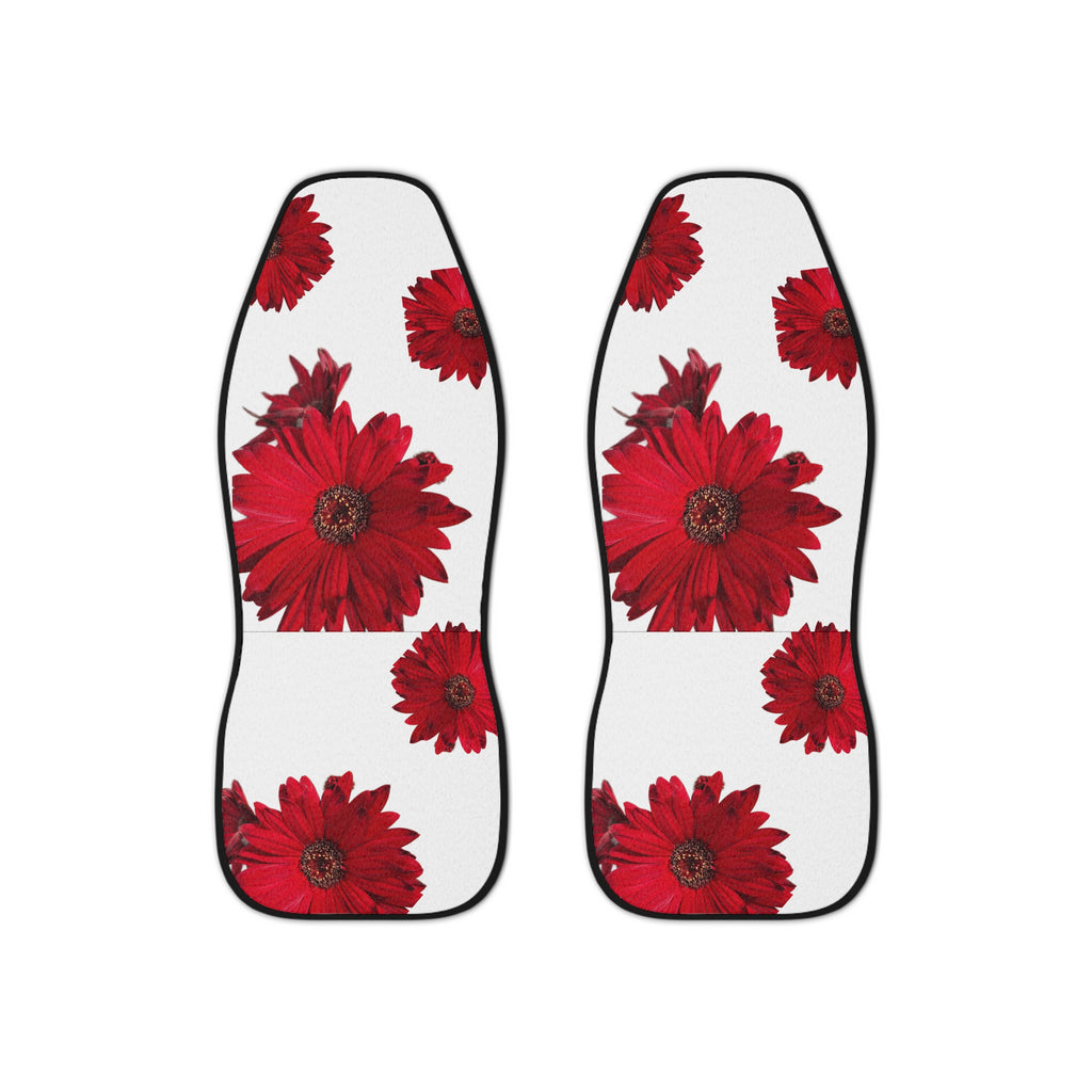Red Daisy Car Seat Covers — Floral Auto Seat Protector