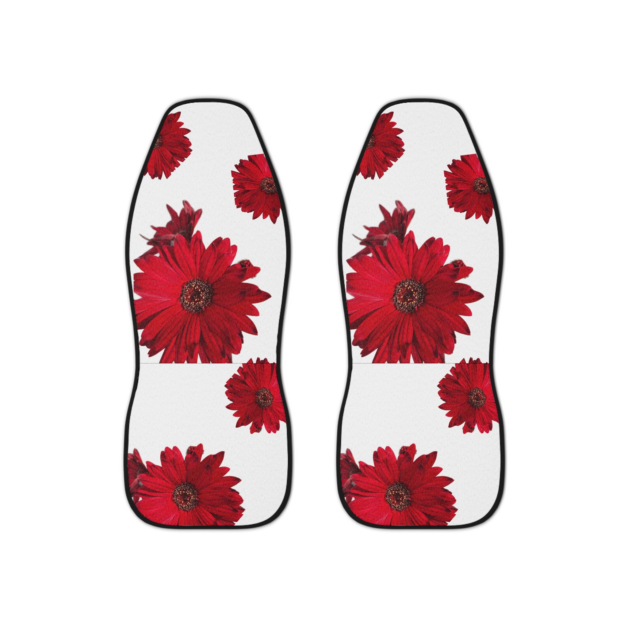 Red Daisy Car Seat Covers — Floral Auto Seat Protector