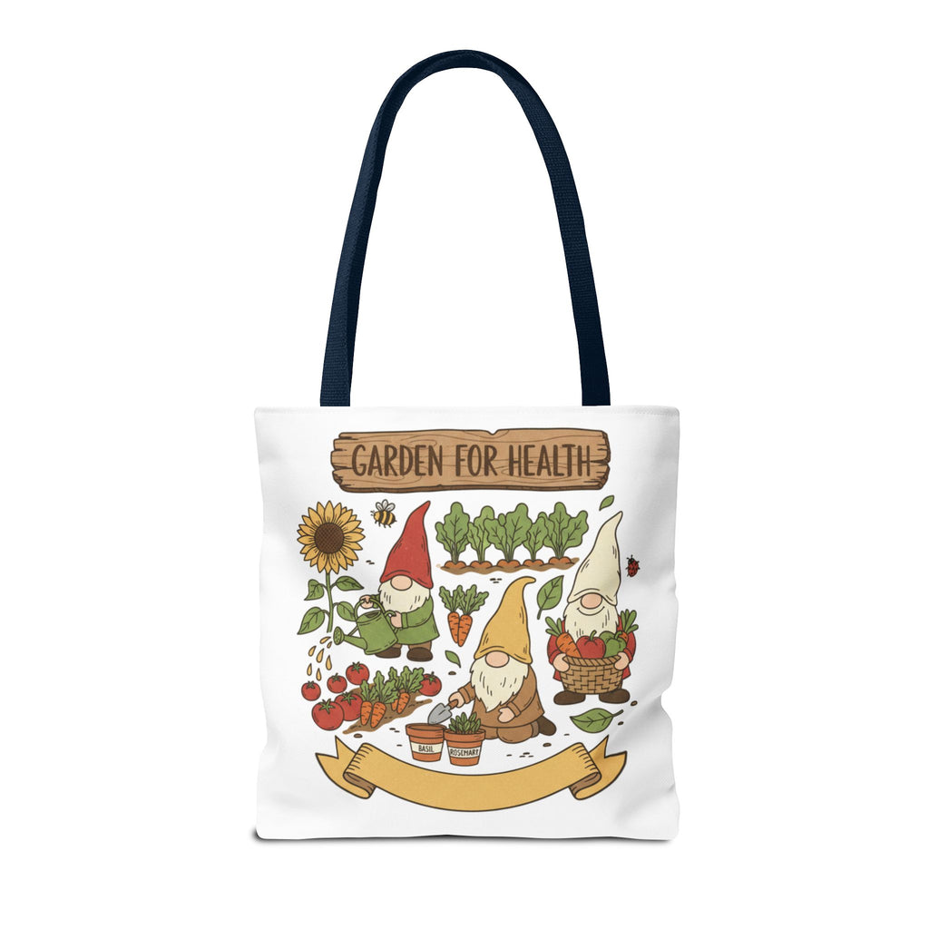 Garden Gnome Tote Bag - "Garden For Health" Cute Eco Shopper